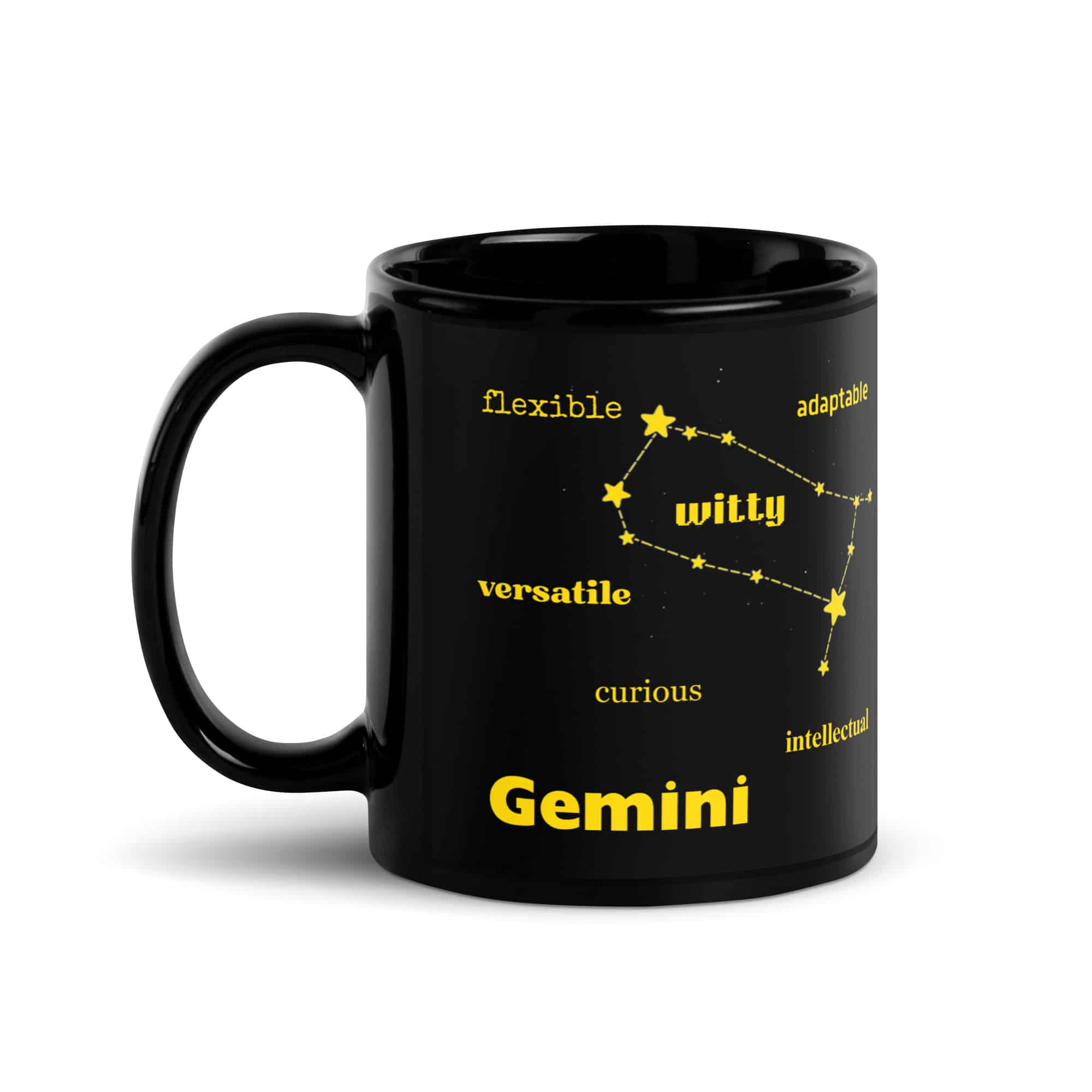 Gemini the Twins Black Glossy Mug