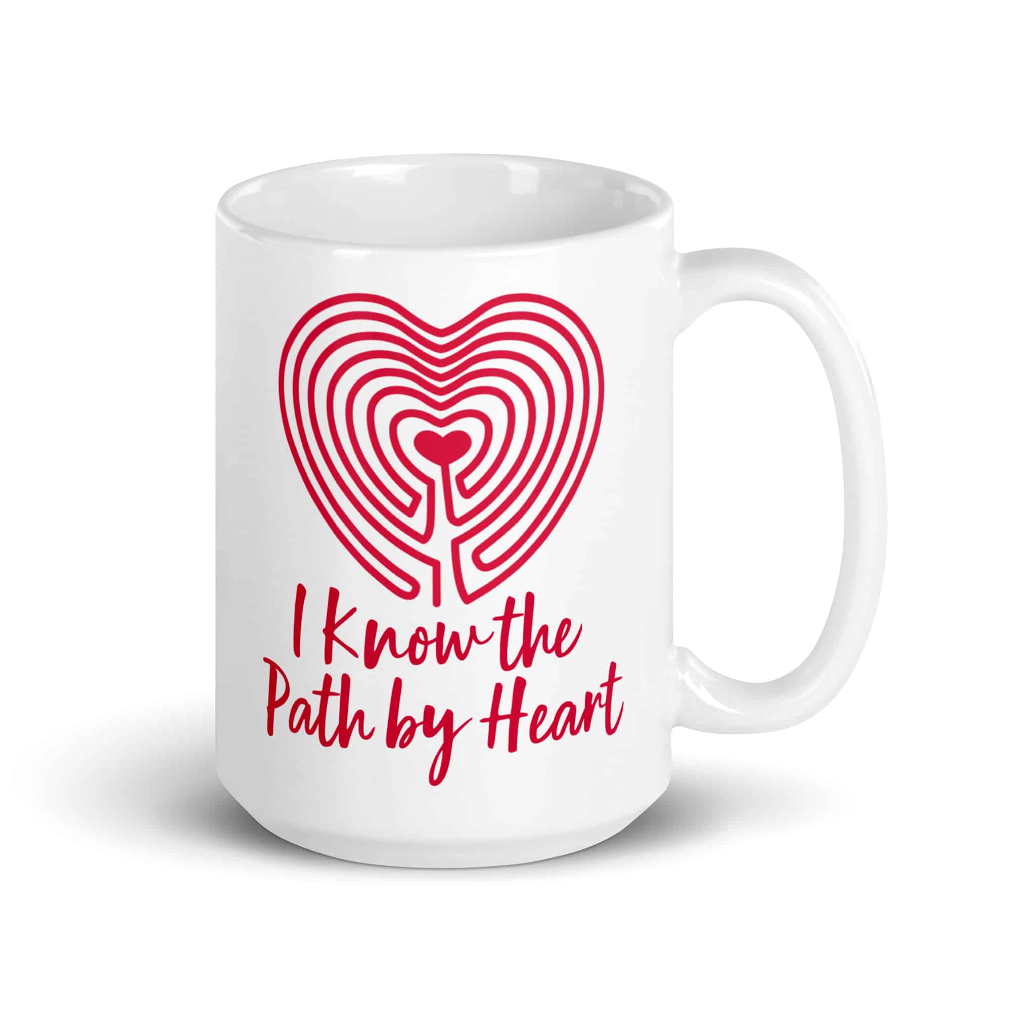 Labyrinth Heart Labyrinth I Know the Path by Heart White glossy mug