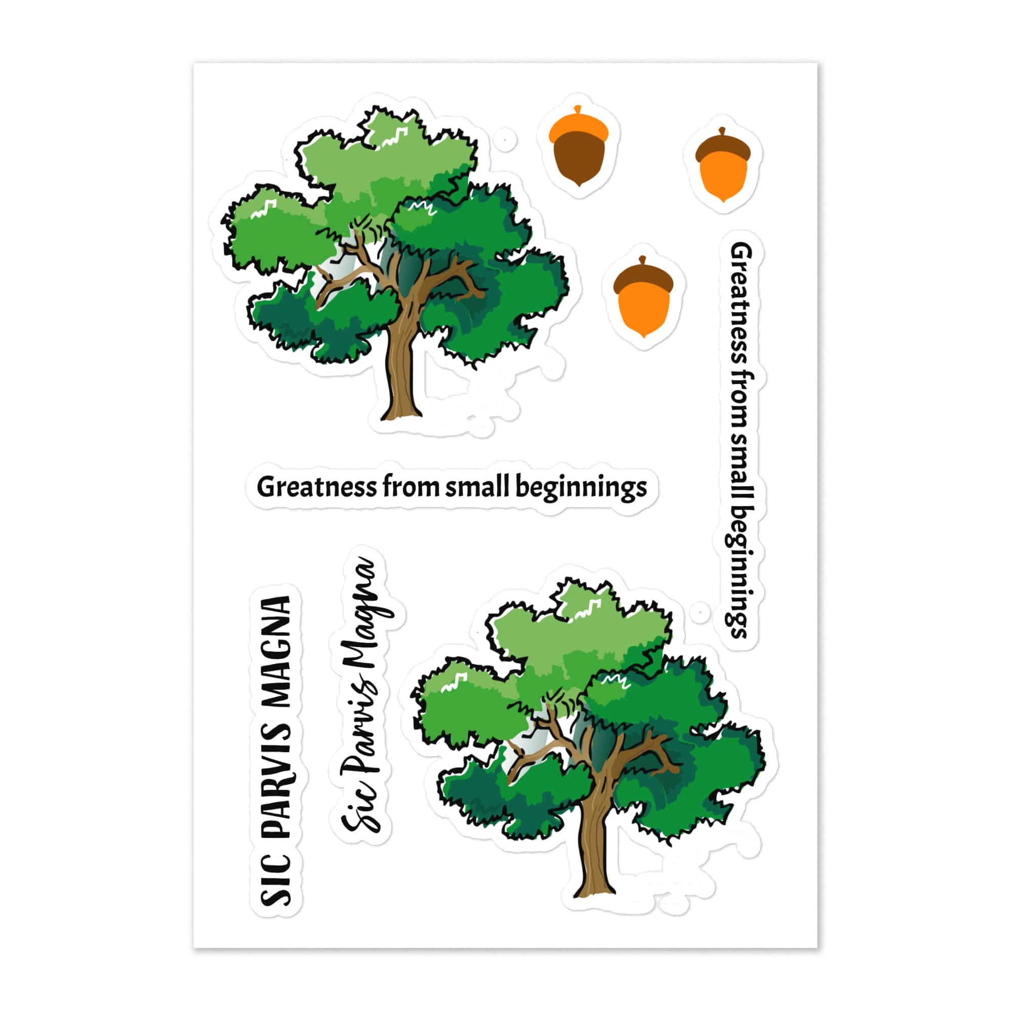 Sic Parvis Magna Stickers sheet Greatness from Small Beginnings by FORTIS FIDEI