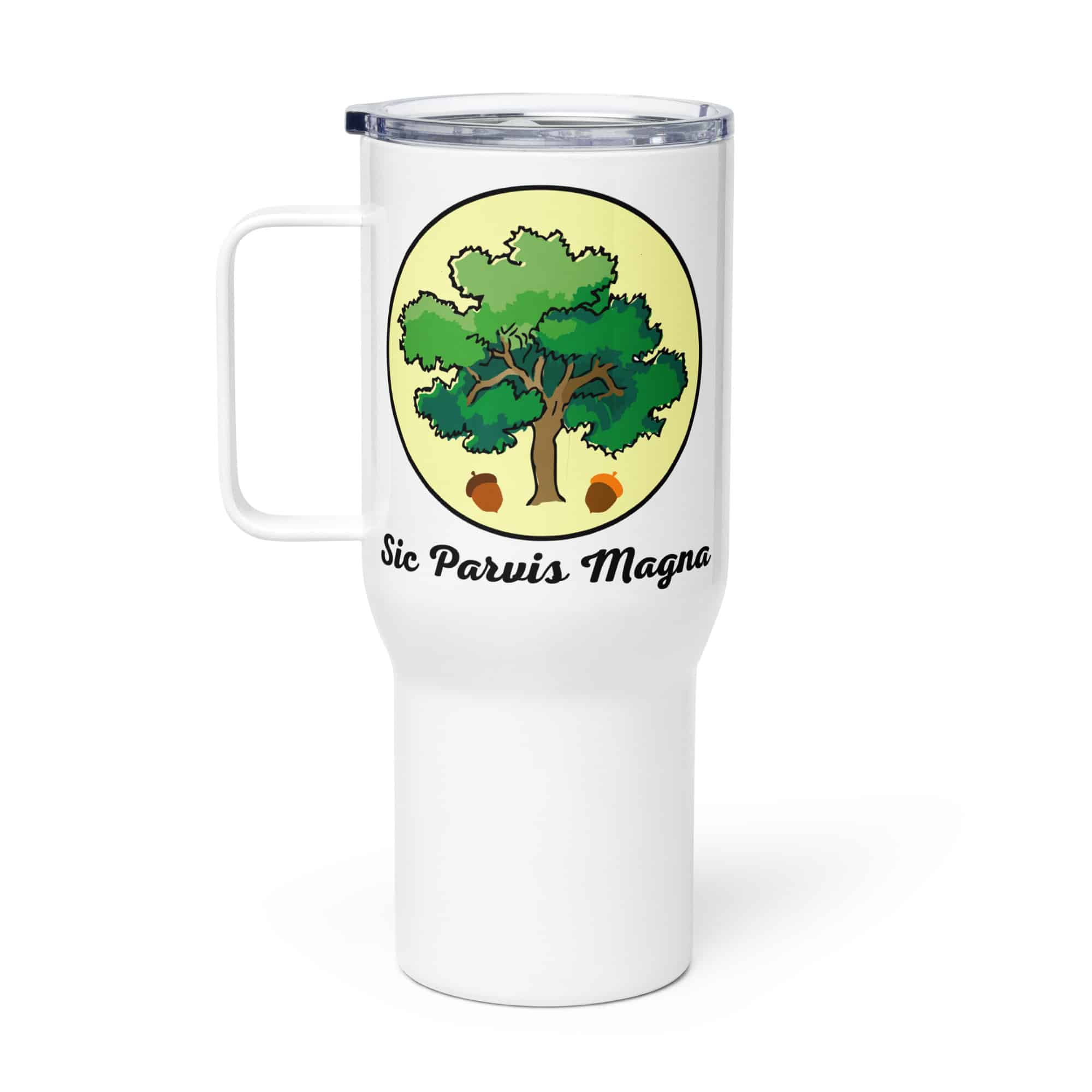 Sic Parvis Magna Travel mug with a handle