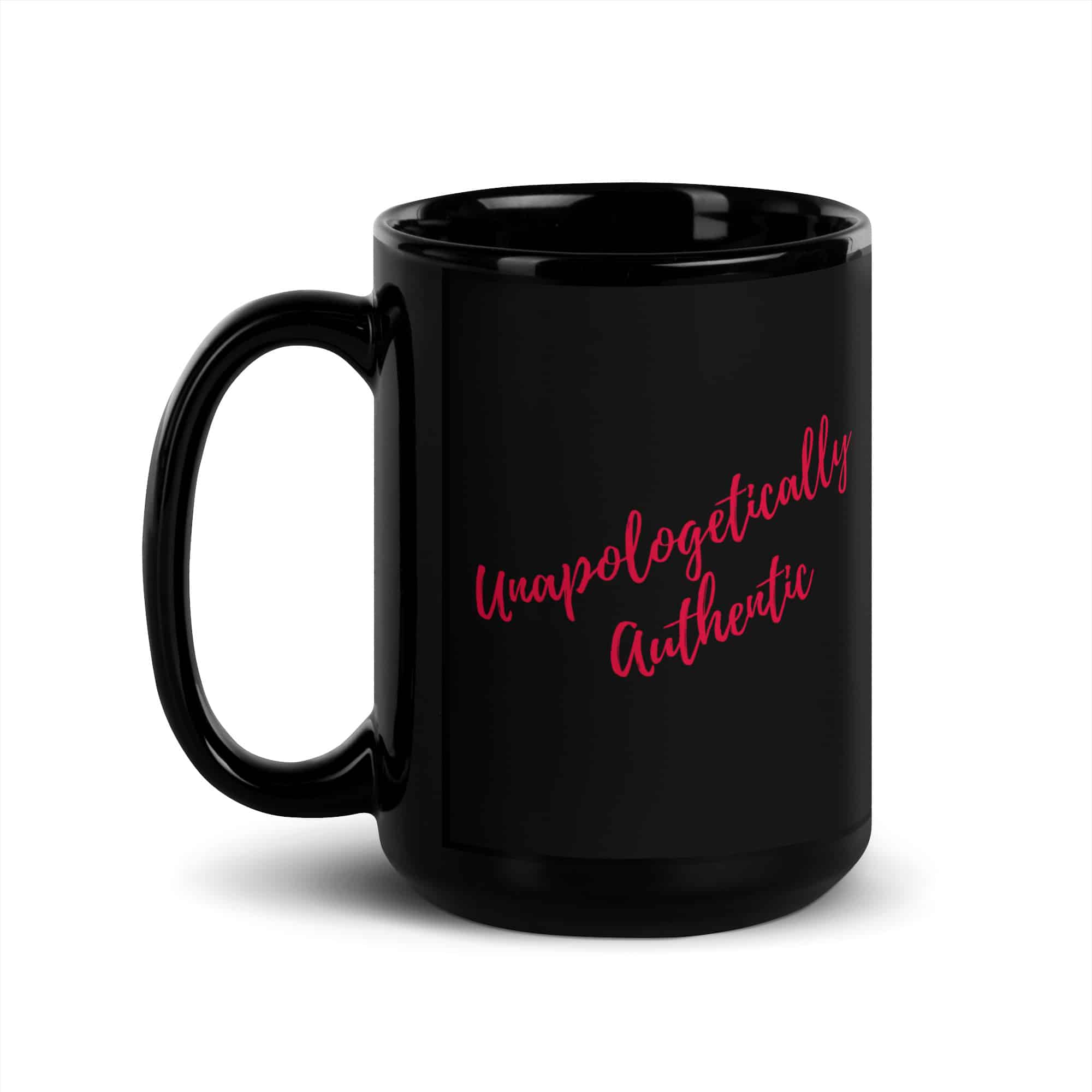 Unapologetically Authentic Black Glossy Mug