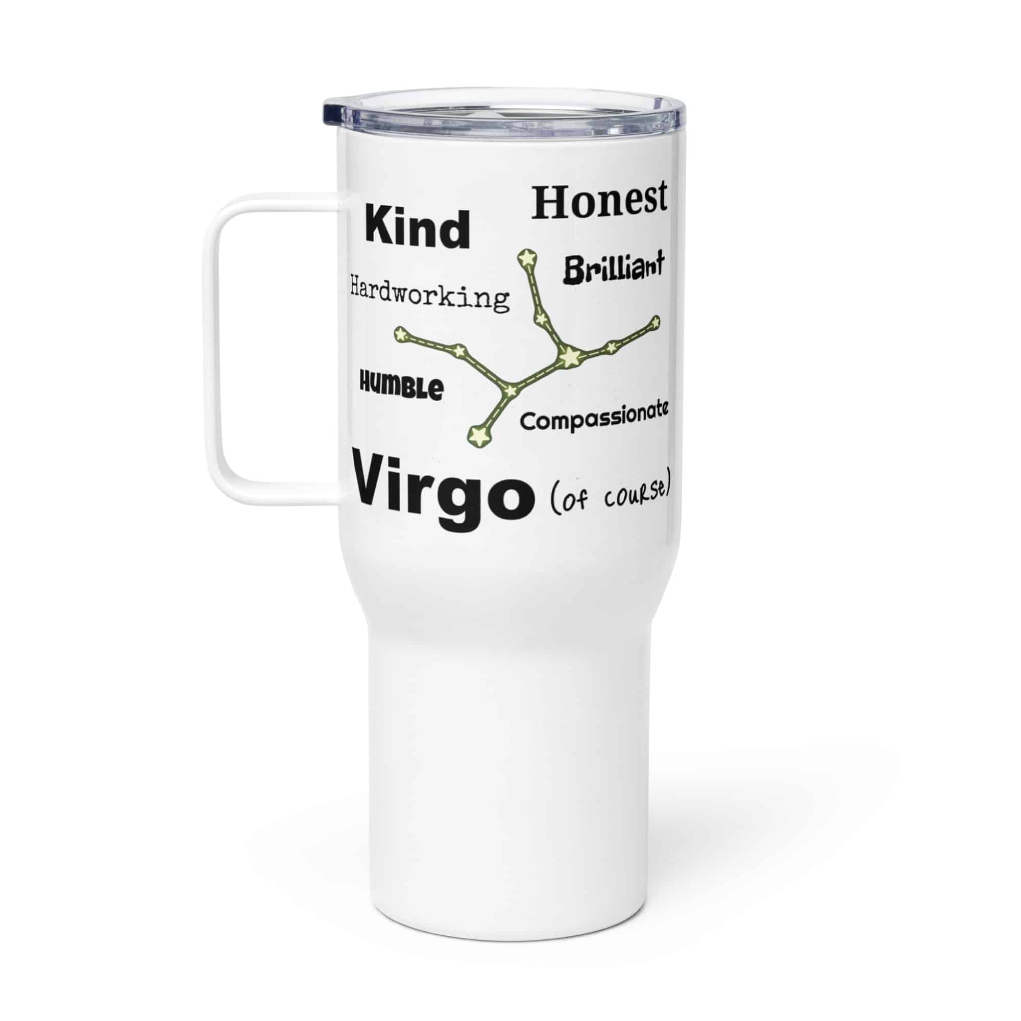 Virgo of Course Travel mug with a handle