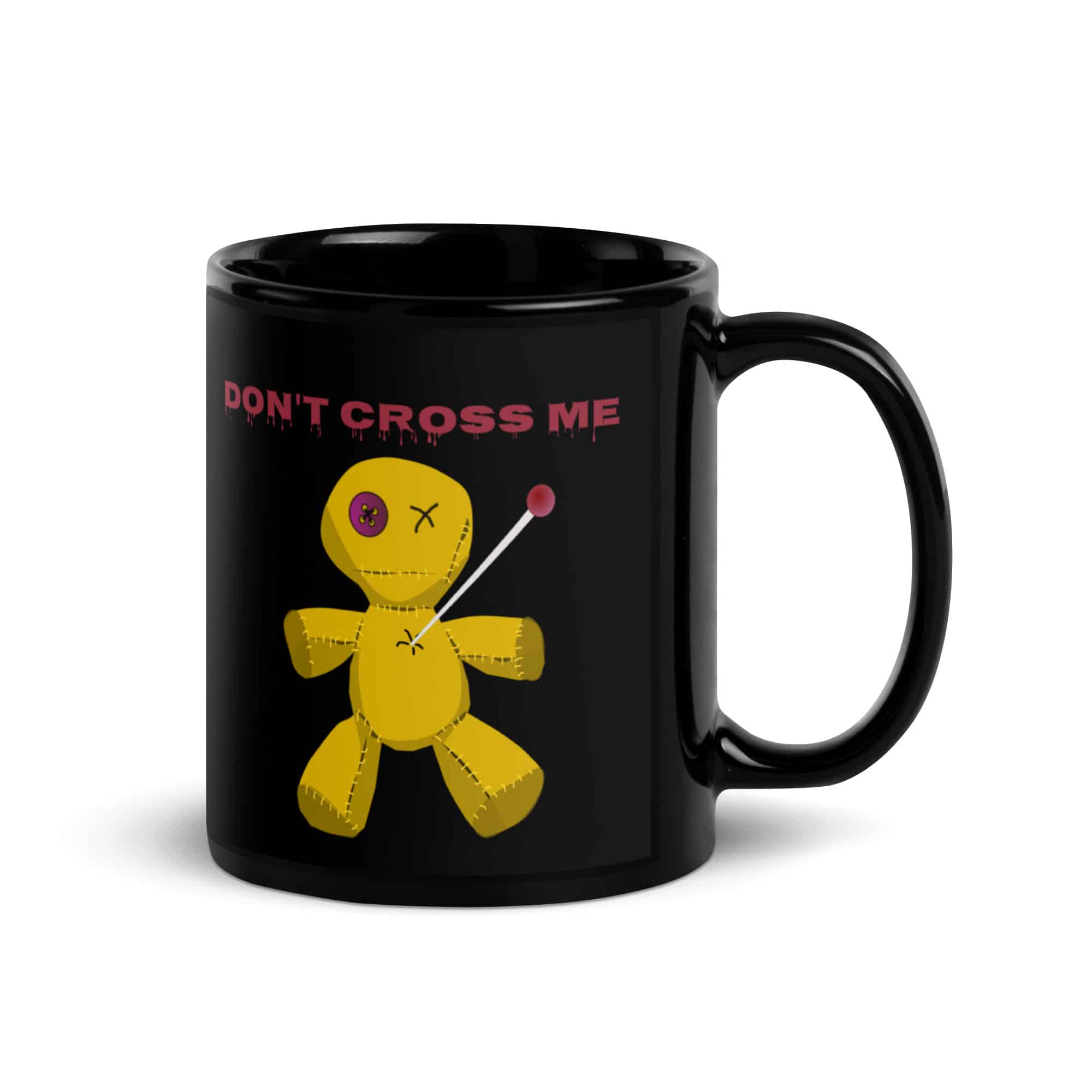 Voodoo Doll, Don't Cross Me Black Glossy Mug