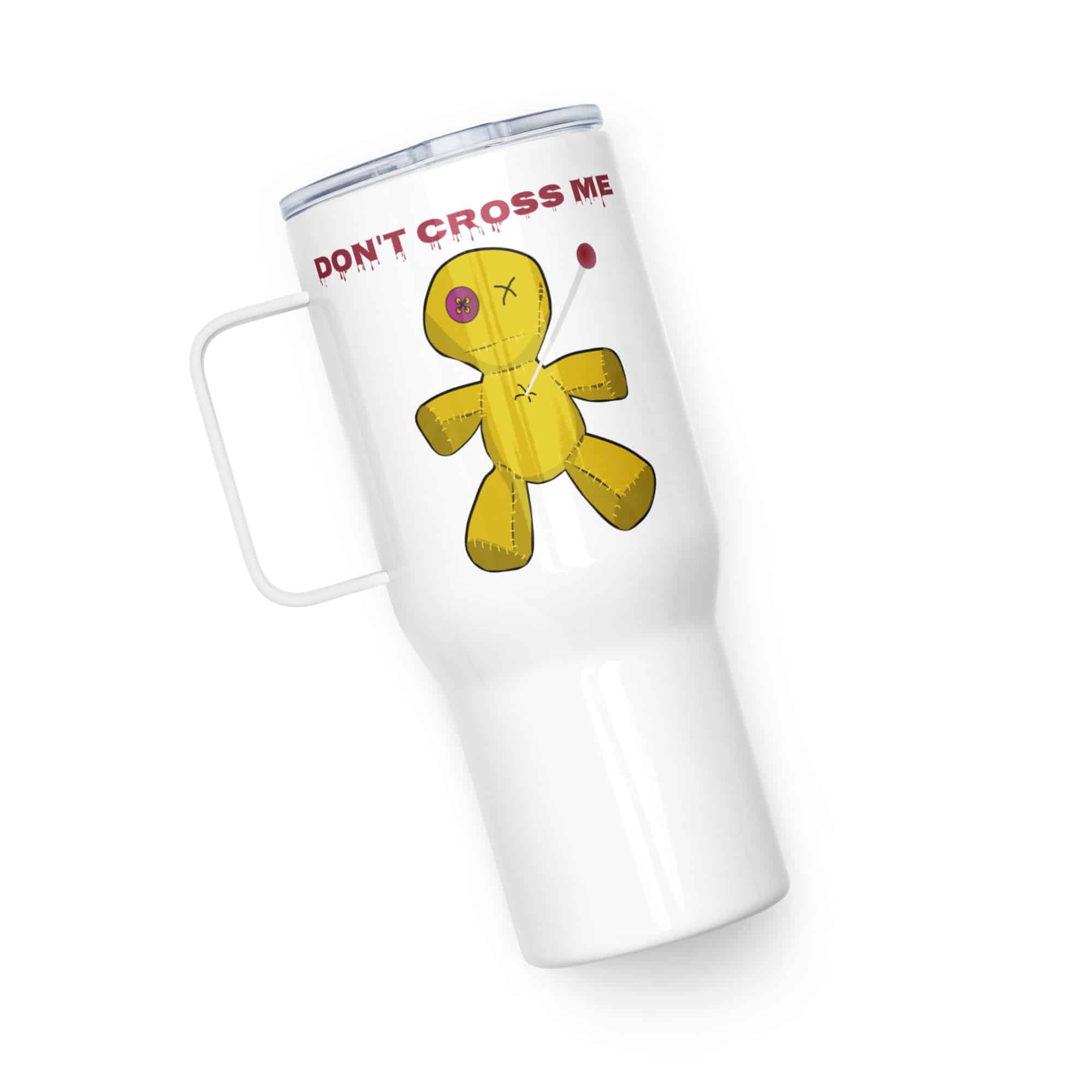 Voodoo Doll, Don't Cross Me Travel mug with a handle