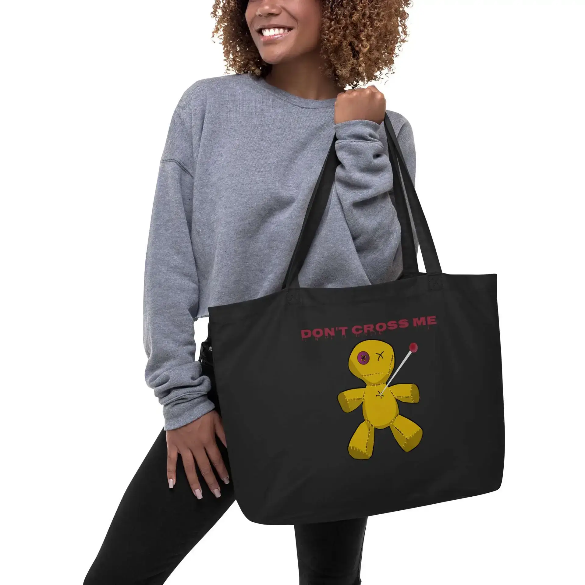 Voodoo Doll, Don't Cross Me Large organic tote bag
