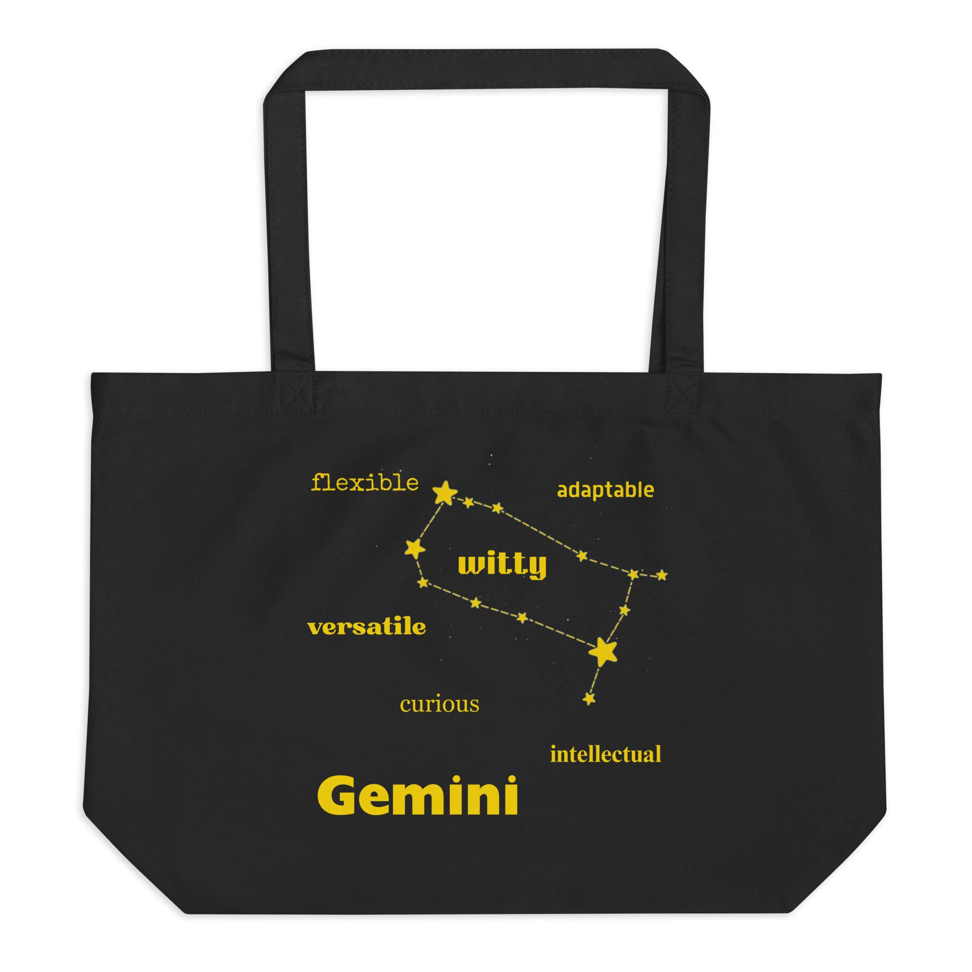 Gemini the Twins Large Organic Tote Bag