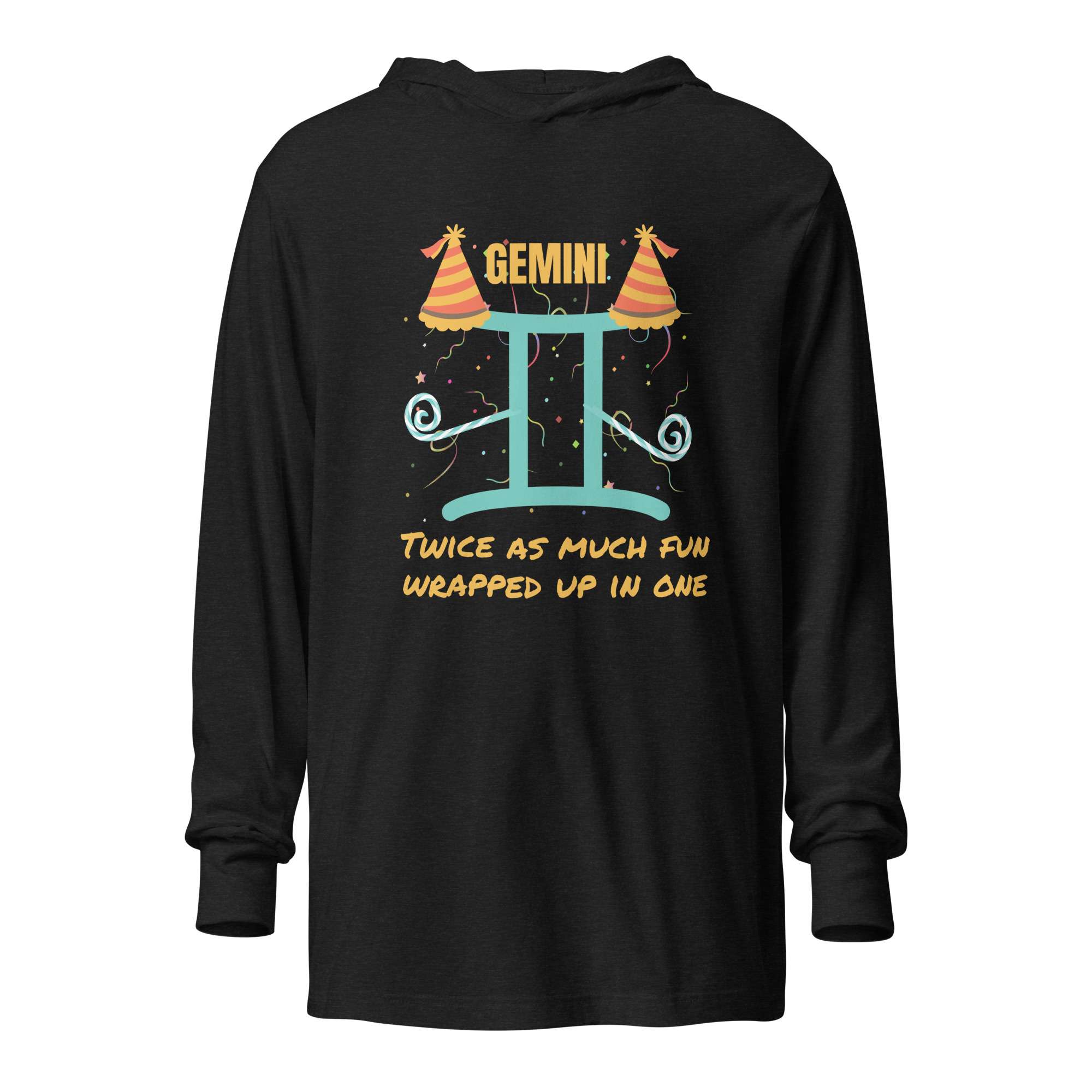 Gemini Twice as Much Fun Hooded Long-Sleeve Tee