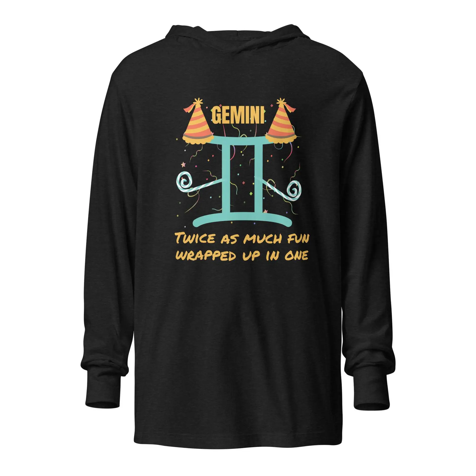 Gemini Twice as Much Fun Hooded long-sleeve tee