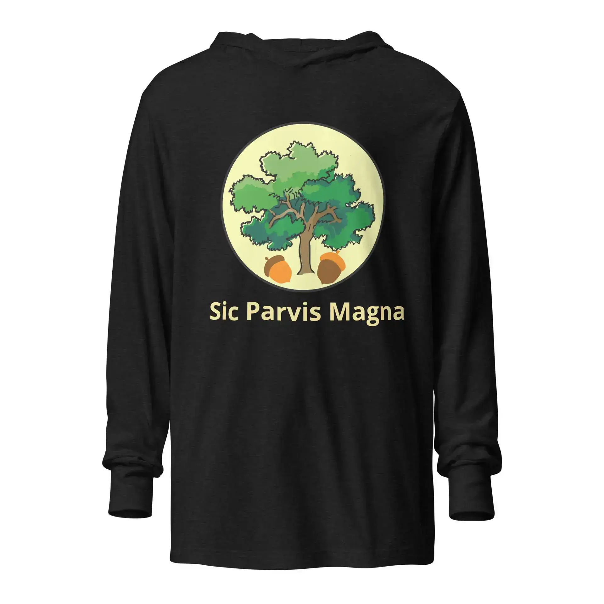 Sic Parvis Magna Hooded long-sleeve tee