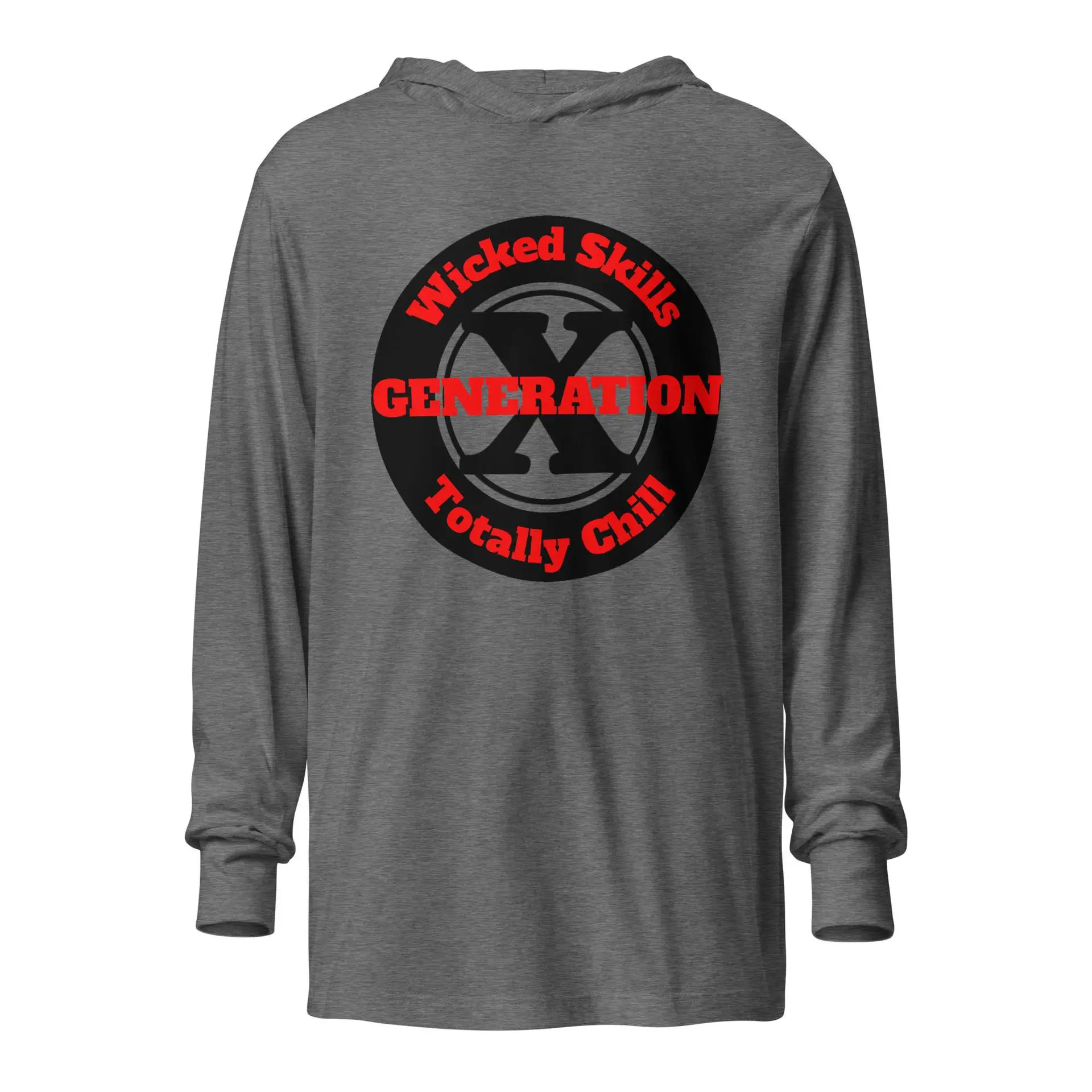 Gen X, Wicked Skills, Totally Chill (v2) Hooded long-sleeve tee