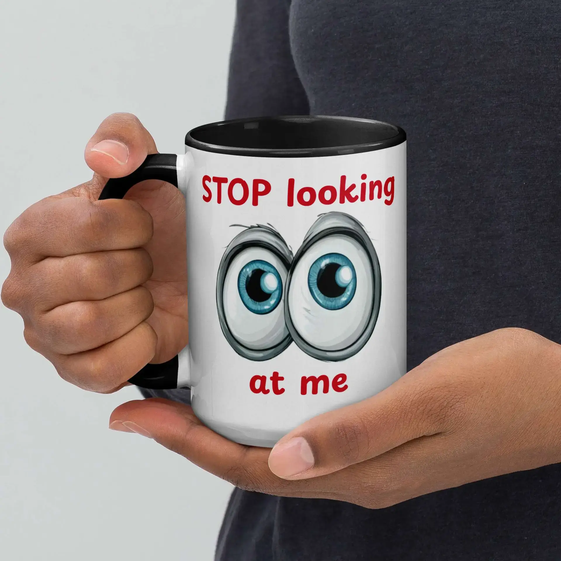 Stop Looking at Me Mug with Color Inside