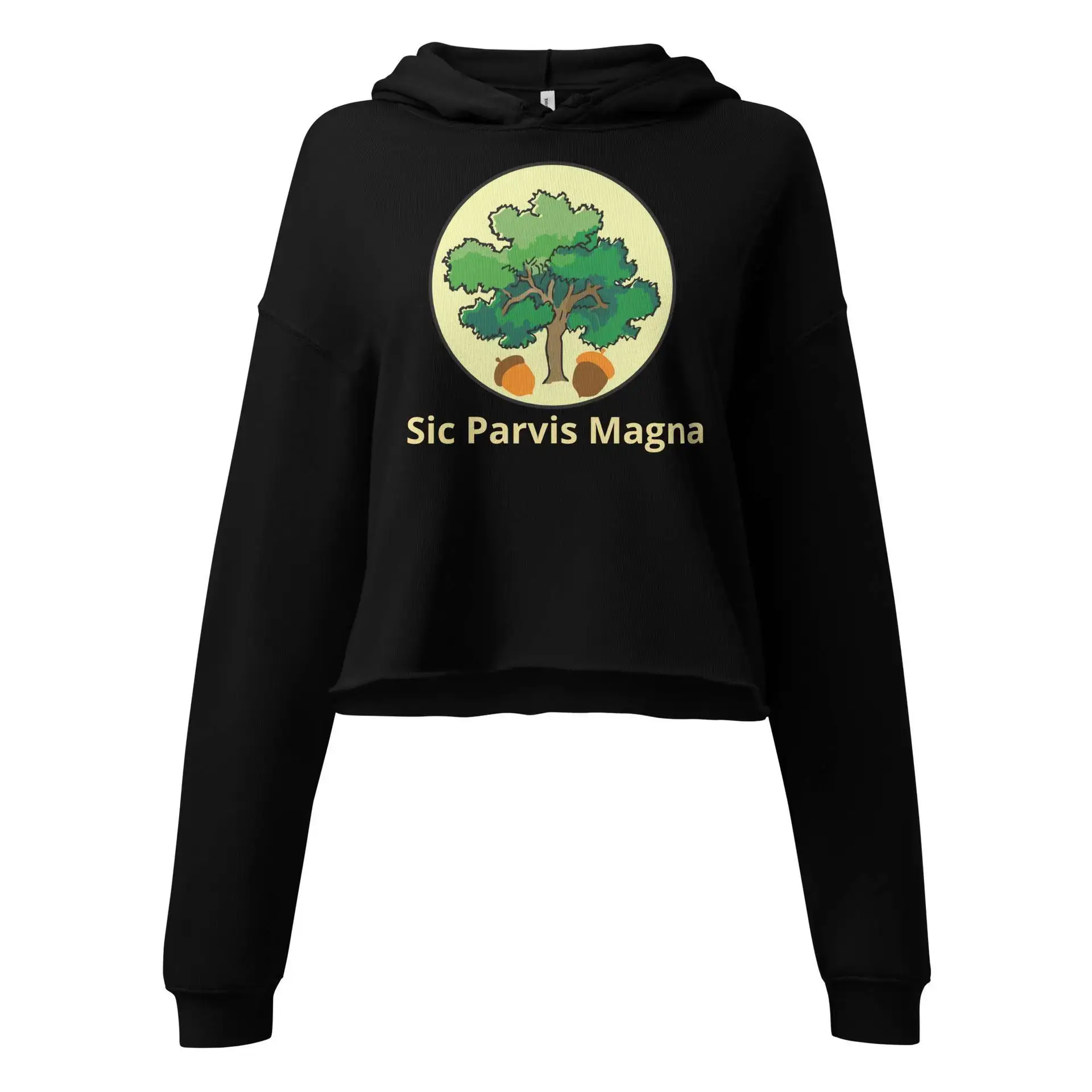 Sic Parvis Magna Crop Hoodie