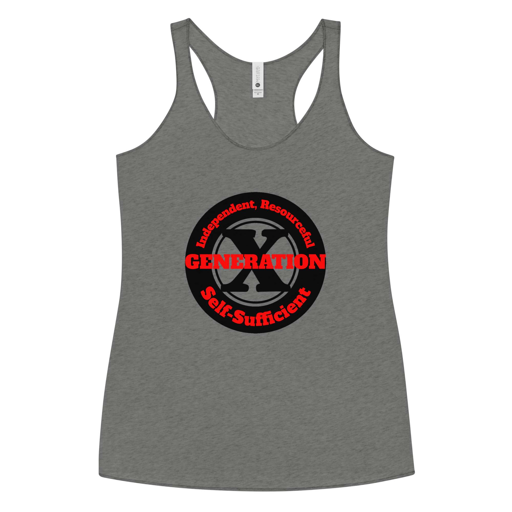 Gen X Independent Resourceful Self-Sufficient (v2) Women's Racerback Tank