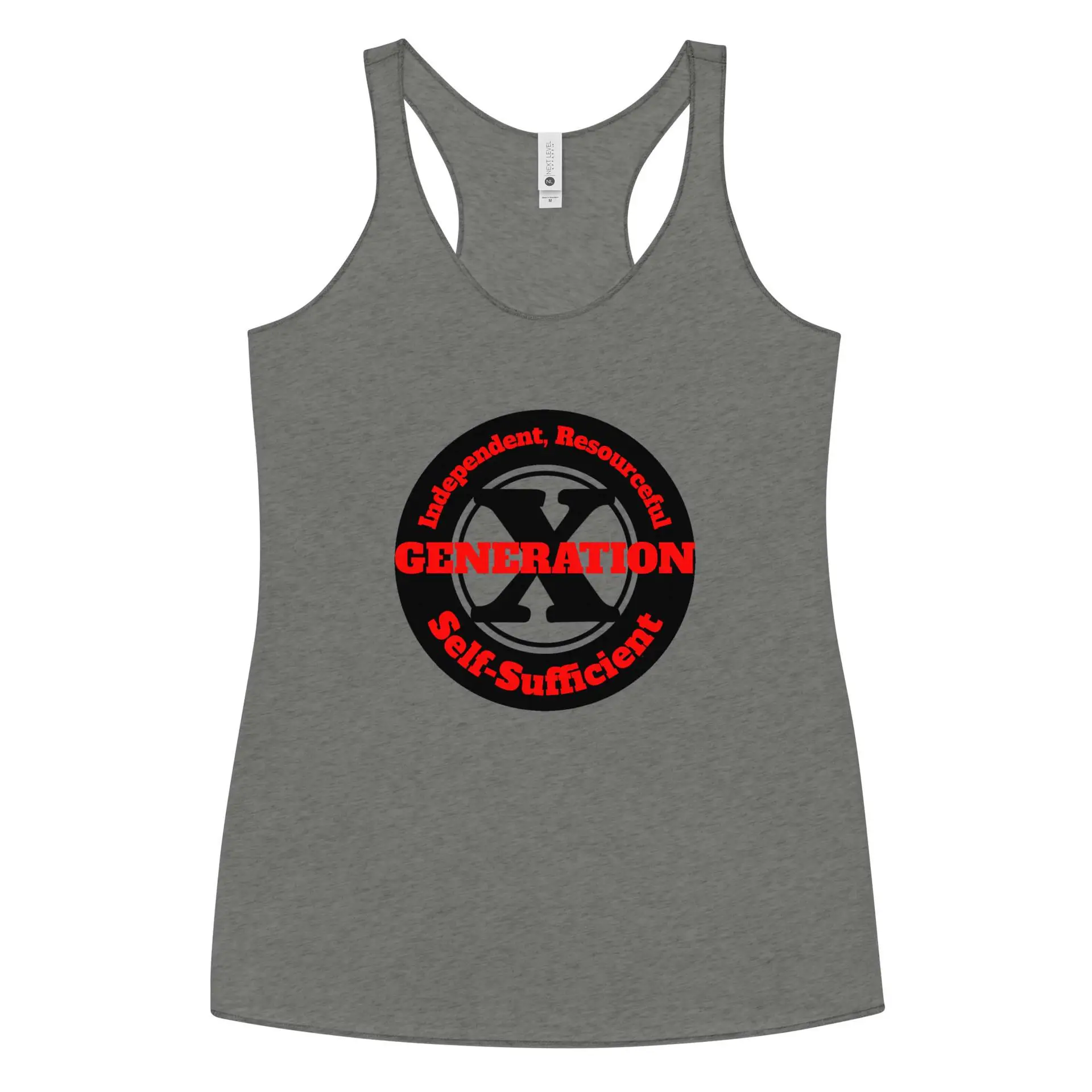Gen X, Independent, Resourceful, Self-Sufficient Women's Racerback Tank