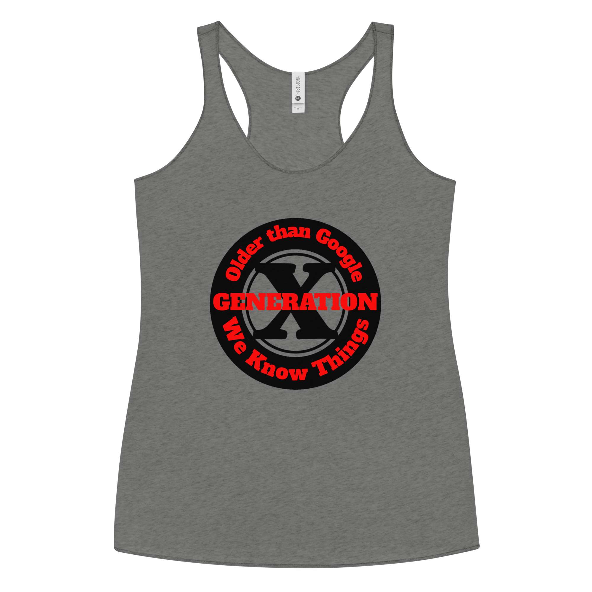 Gen X, Older than Google, We Know Things (v2) Women's Racerback Tank