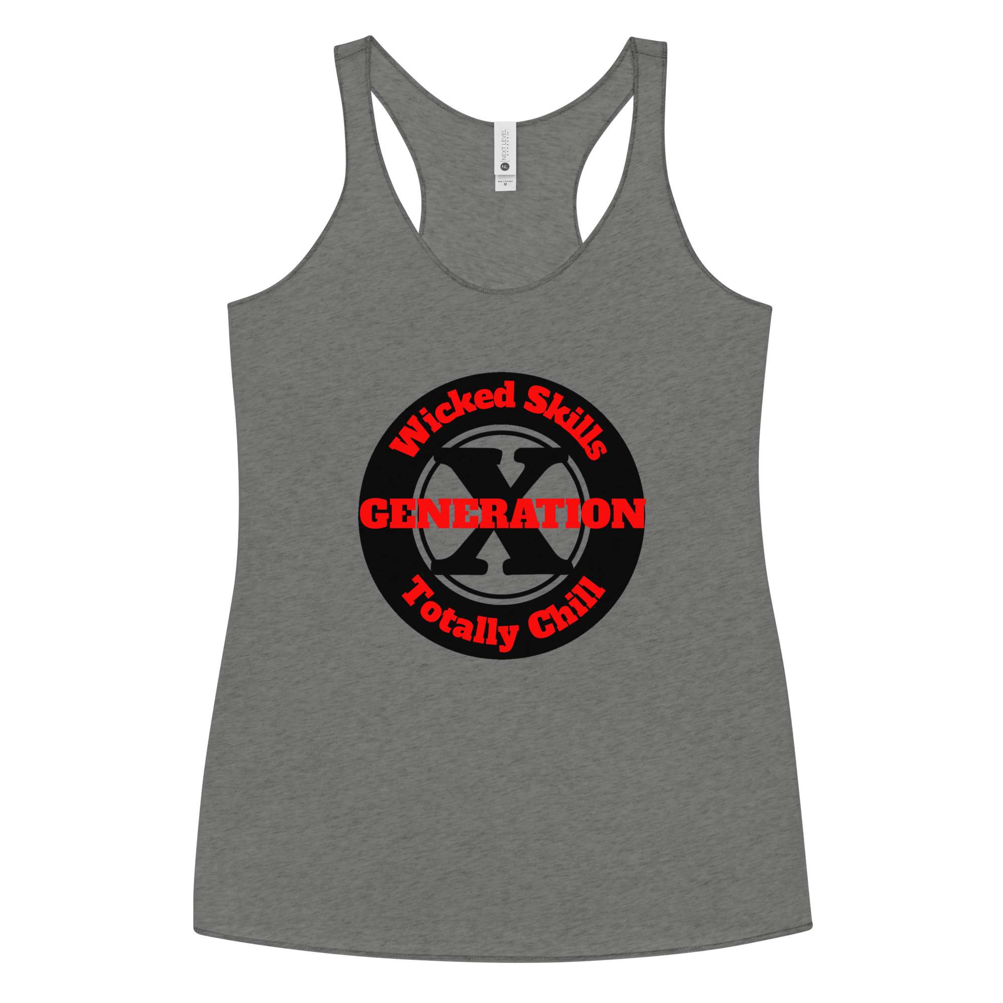 Gen X, Wicked Skills, Totally Chill (v2) Women's Racerback Tank