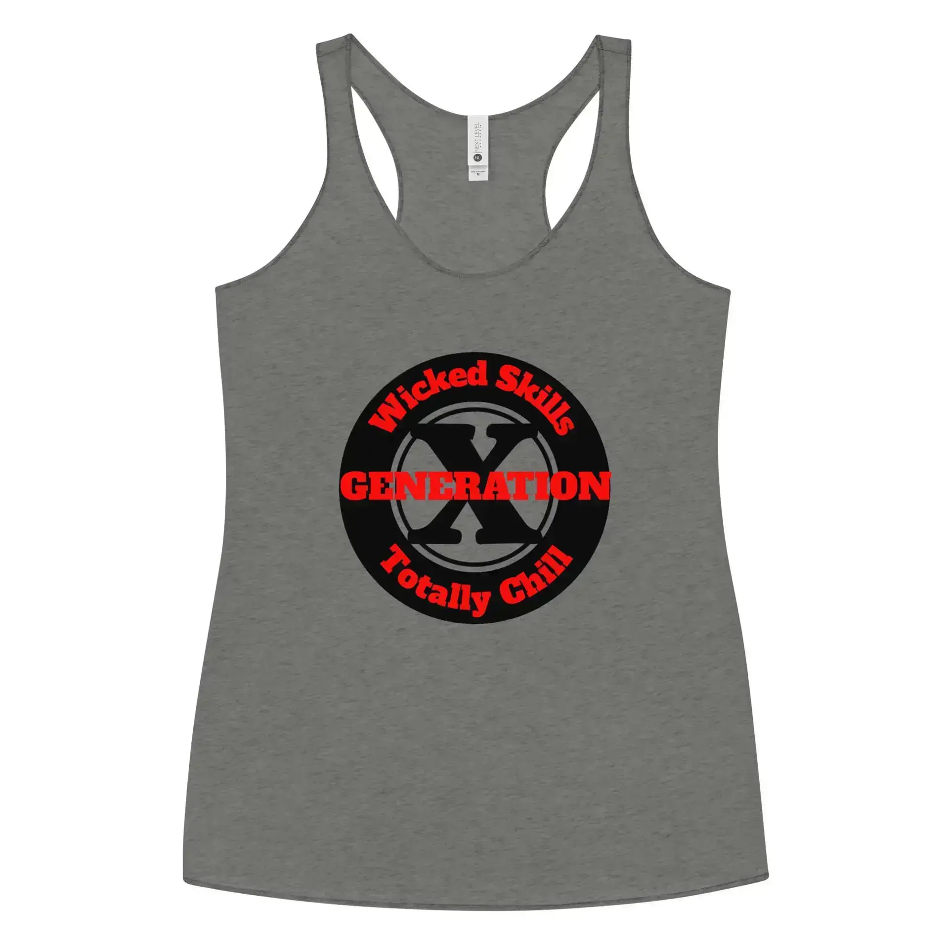 Gen X, Wicked Skills, Totally Chill (v2) Women's Racerback Tank
