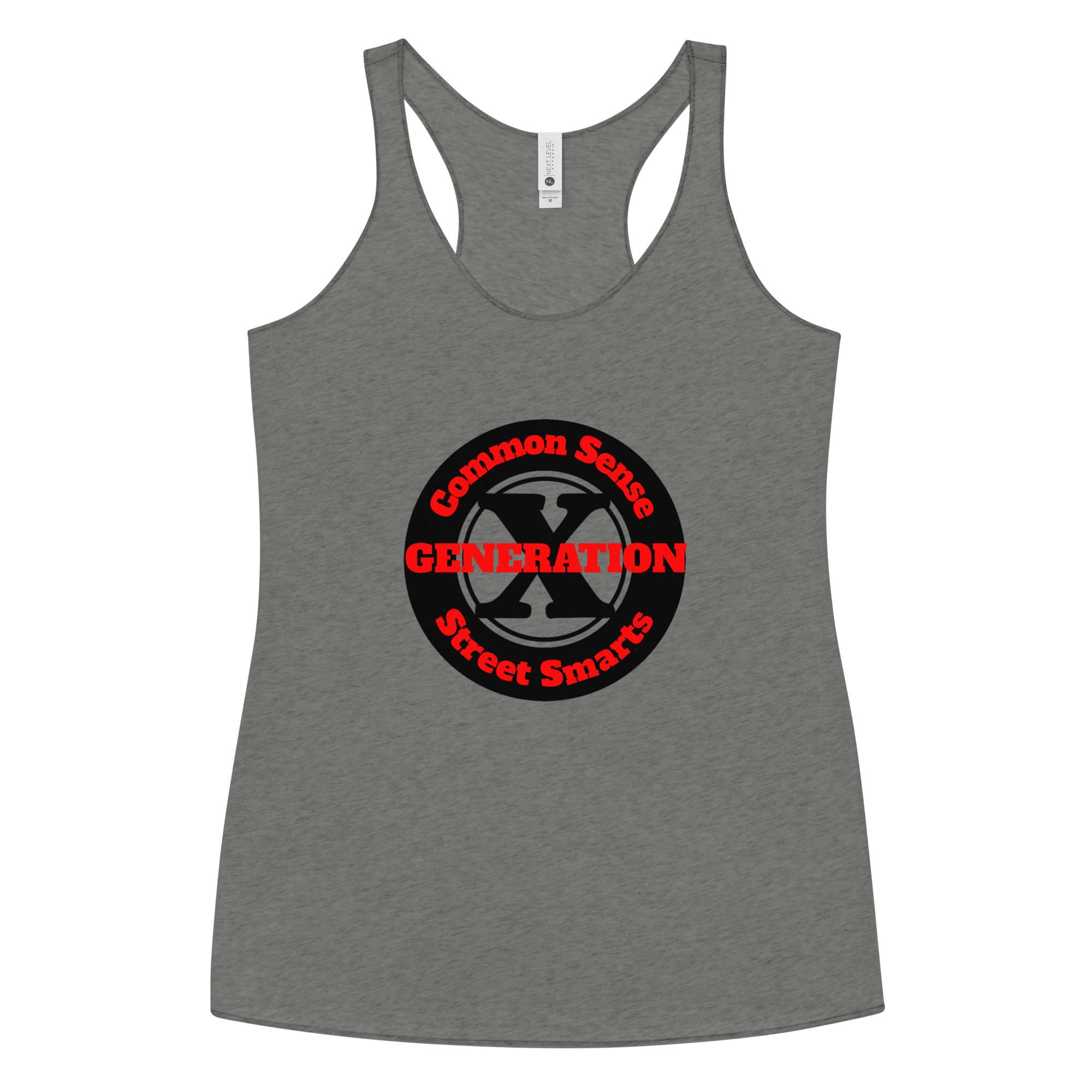 Gen X, Common Sense, Street Smarts (v2) Women's Racerback Tank