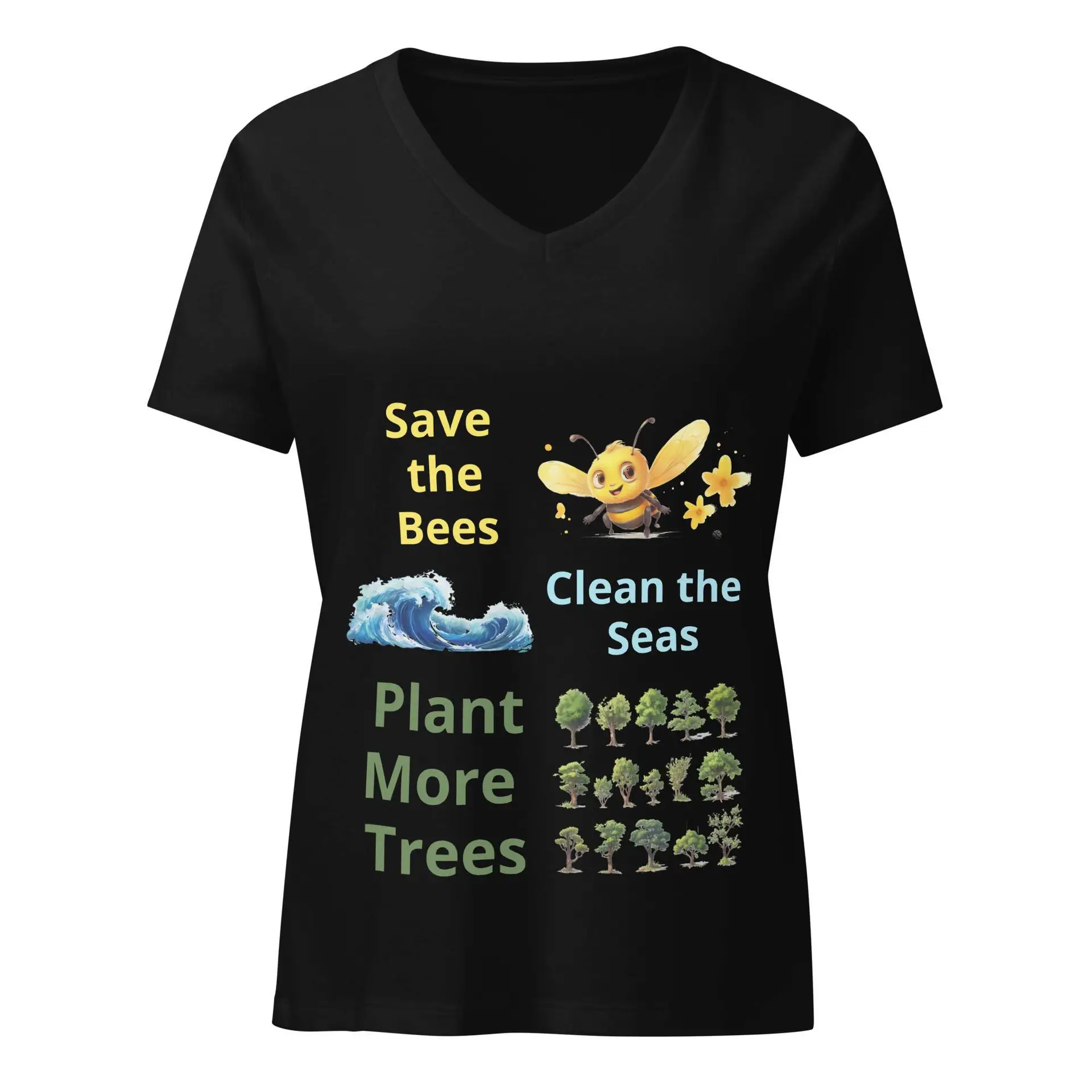 Bees Seas & Trees Women’s relaxed v-neck t-shirt