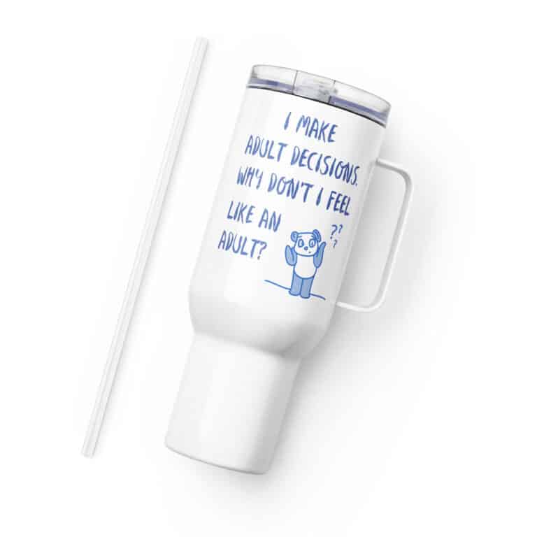 Adult Decisions travel mug with-a-handle-white-40-oz-left-69c205ac11972
