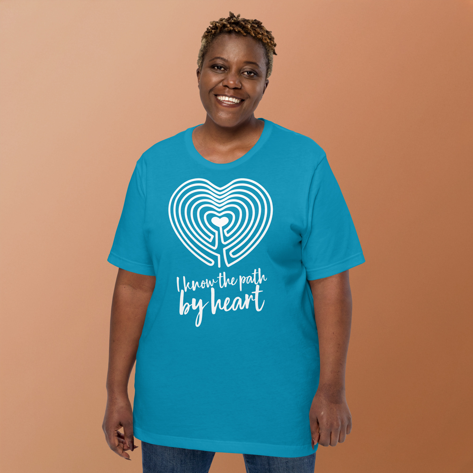 Labyrinth Heart Labyrinth I Know the Path by Heart Unisex-staple-t-shirt-aqua-front-2-696280e1f3adc
