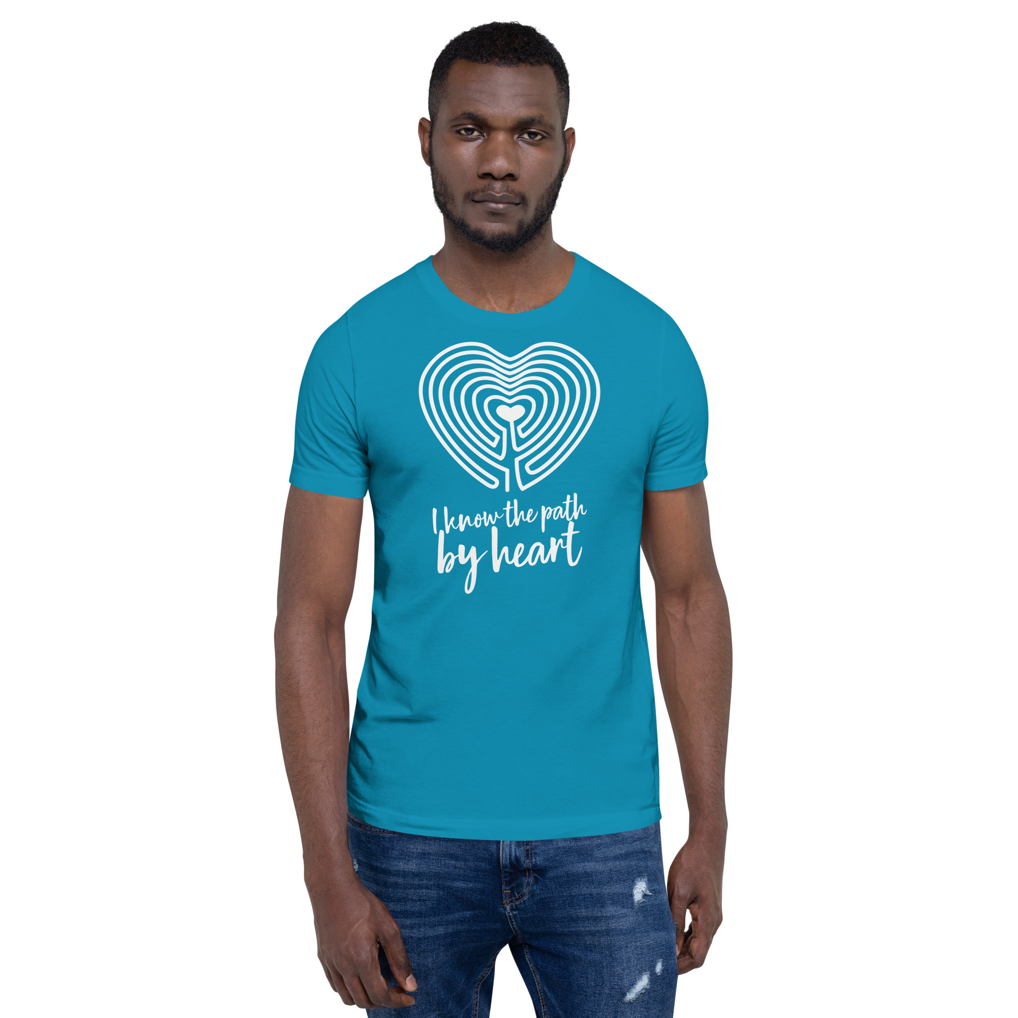 Labyrinth Heart Labyrinth I Know the Path by Heart Unisex-staple-t-shirt-aqua-front-696280a84bdba