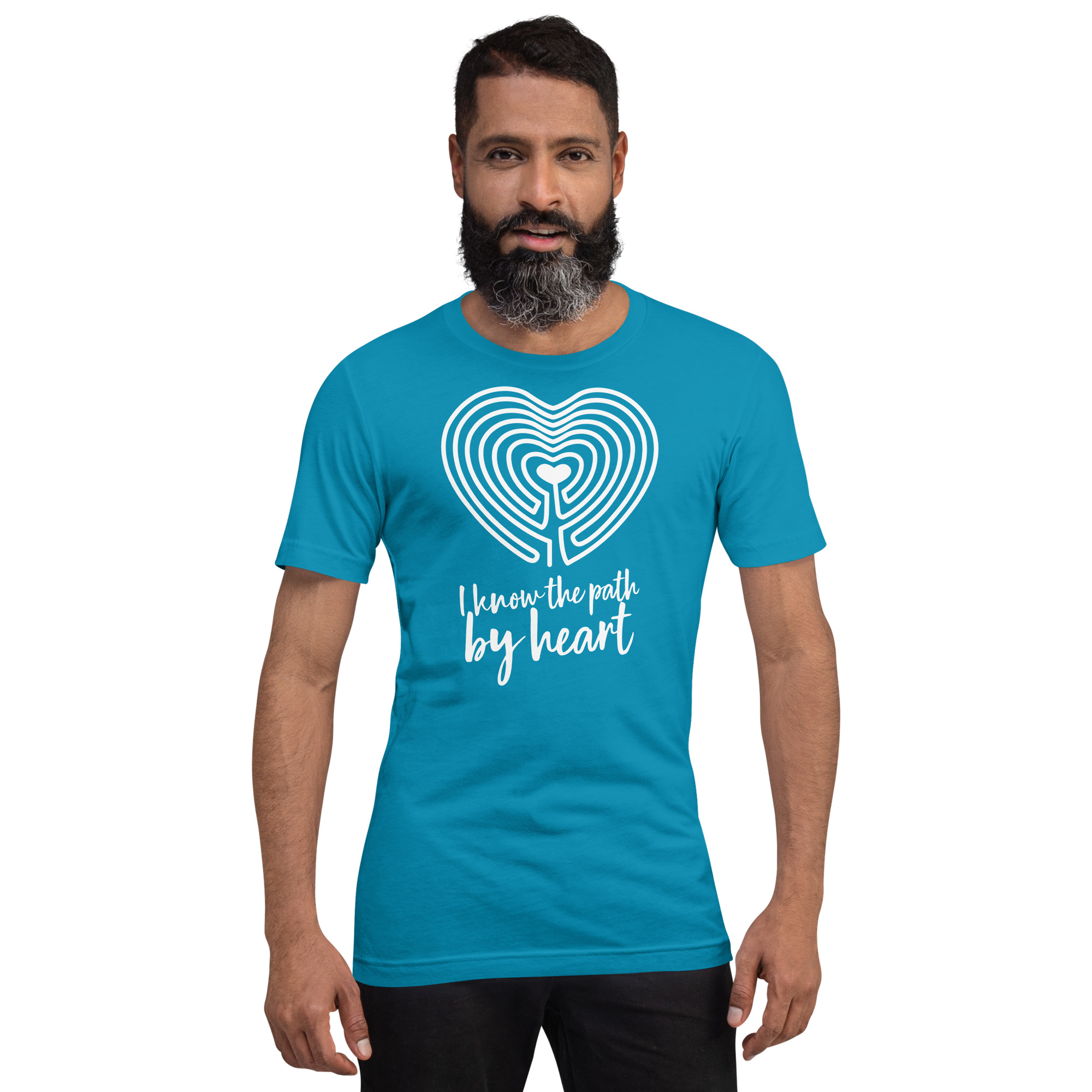 Labyrinth Heart Labyrinth I Know the Path by Heart Unisex-staple-t-shirt-aqua-front-696280a84f3b6