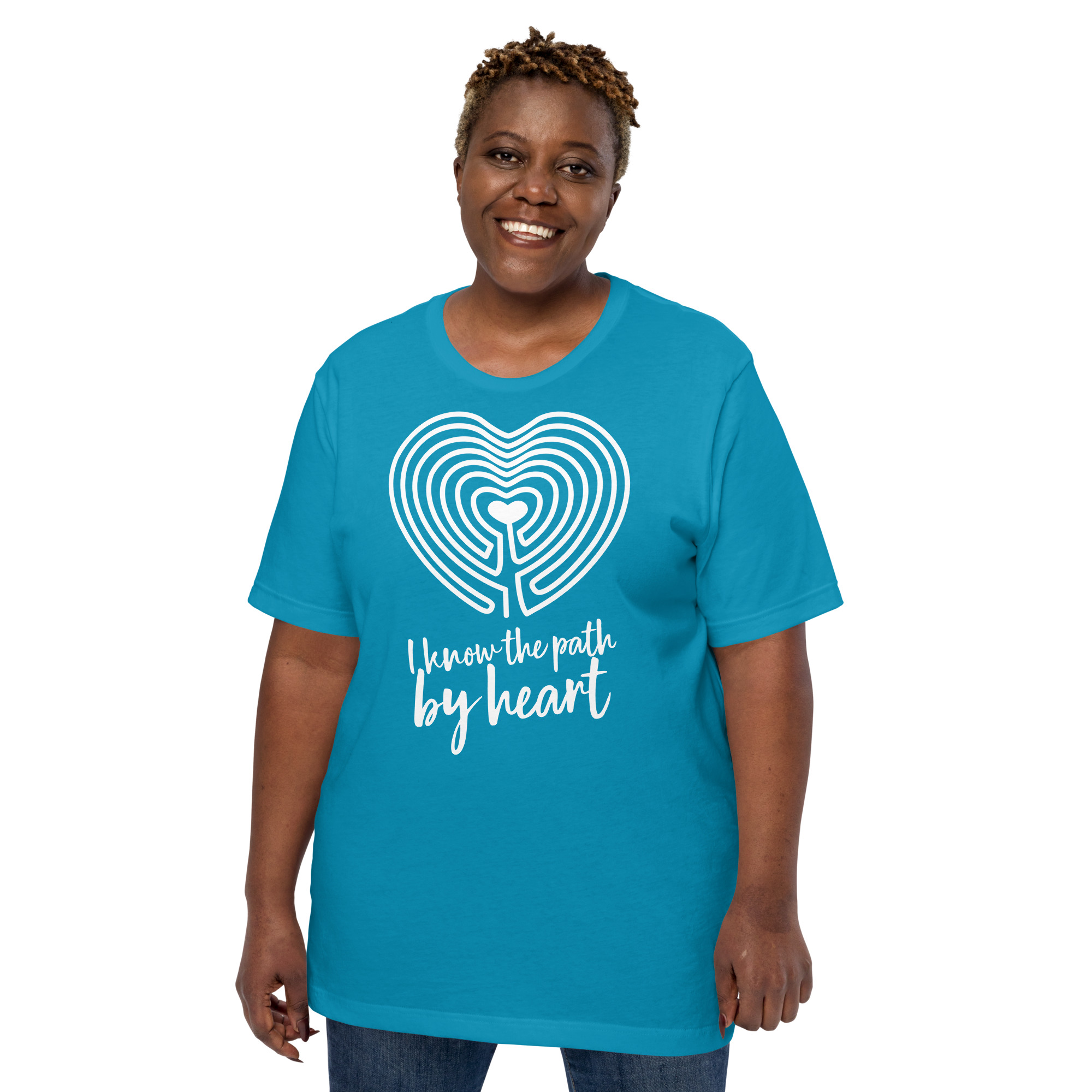 Labyrinth Heart Labyrinth I Know the Path by Heart Unisex-staple-t-shirt-aqua-front-696280d5ac2dd