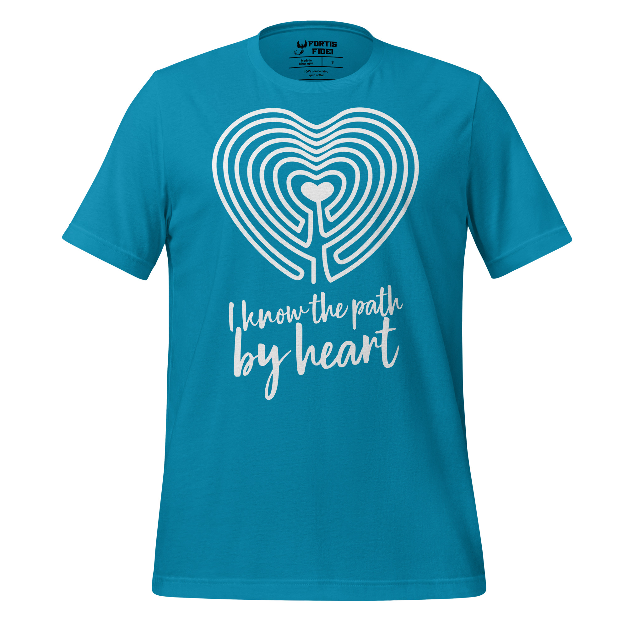 Labyrinth Heart Labyrinth I Know the Path by Heart Unisex-staple-t-shirt-aqua-front-696280d5acbb0
