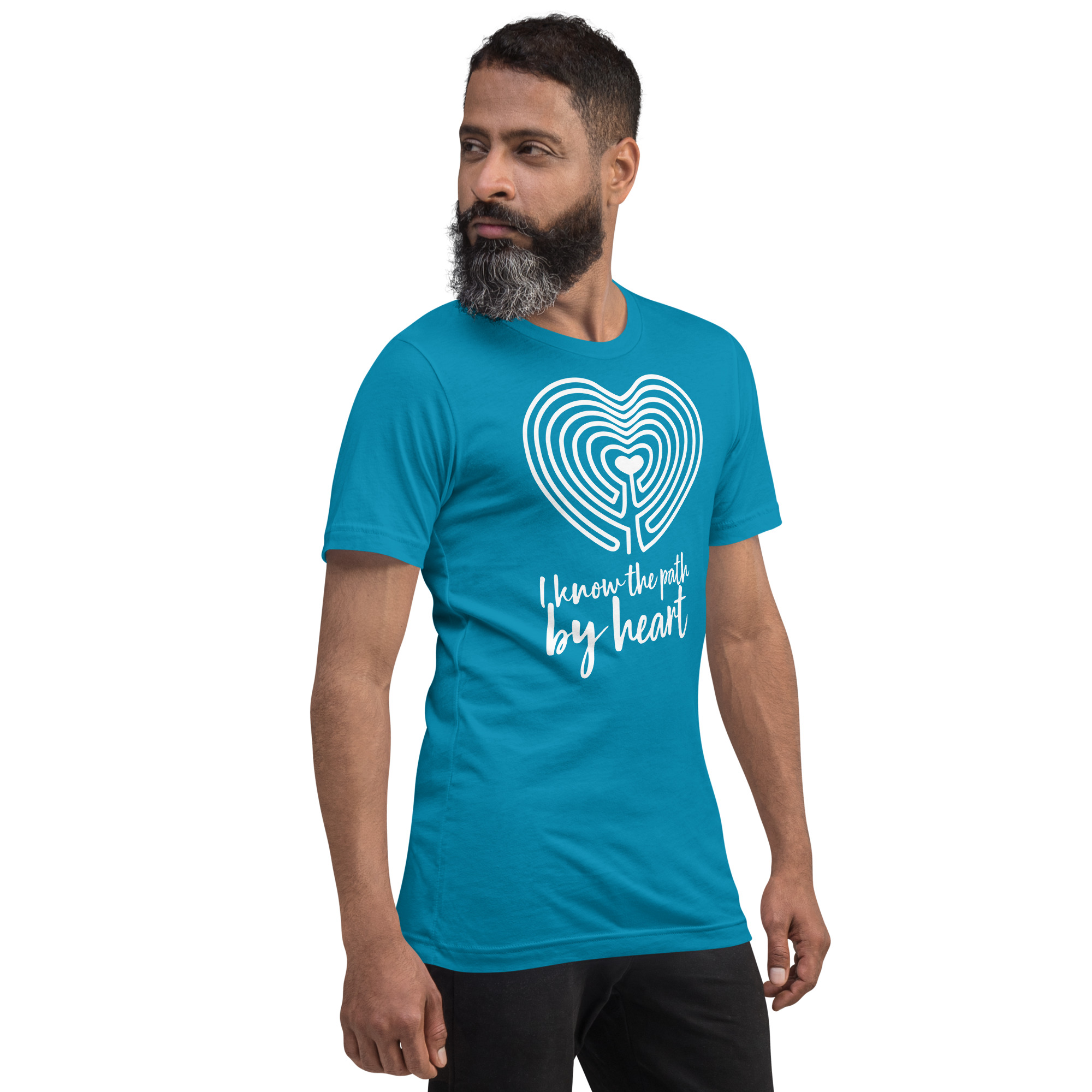 Labyrinth Heart Labyrinth I Know the Path by Heart Unisex-staple-t-shirt-aqua-right-front-696280a850bd4