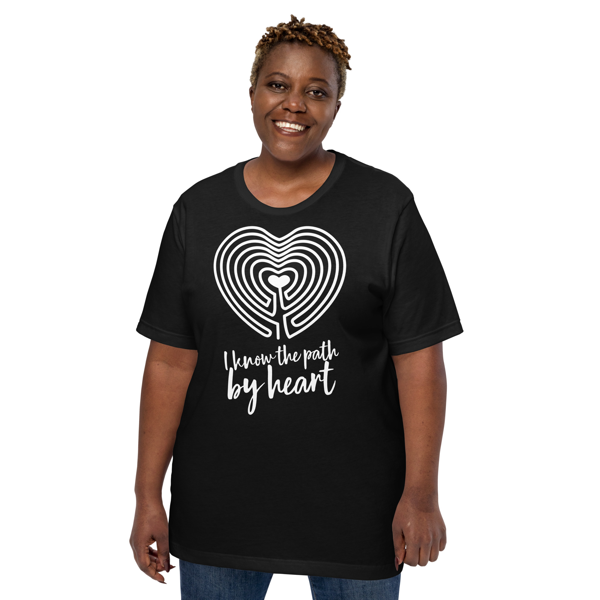 Labyrinth Heart Labyrinth I Know the Path by Heart Unisex-staple-t-shirt-black-front-696280d5ac3a9