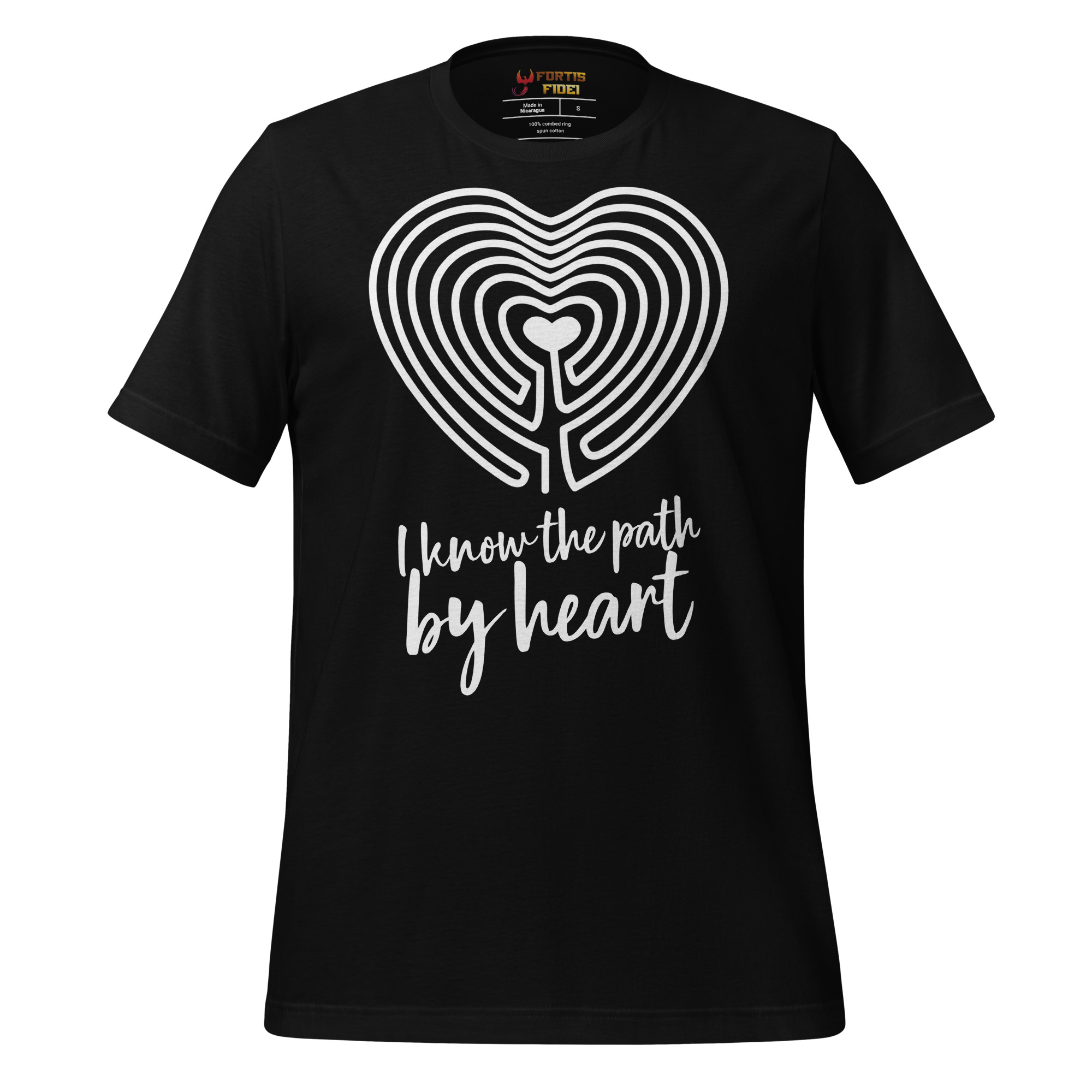 Labyrinth Heart Labyrinth I Know the Path by Heart Unisex-staple-t-shirt-black-front-696280d667647