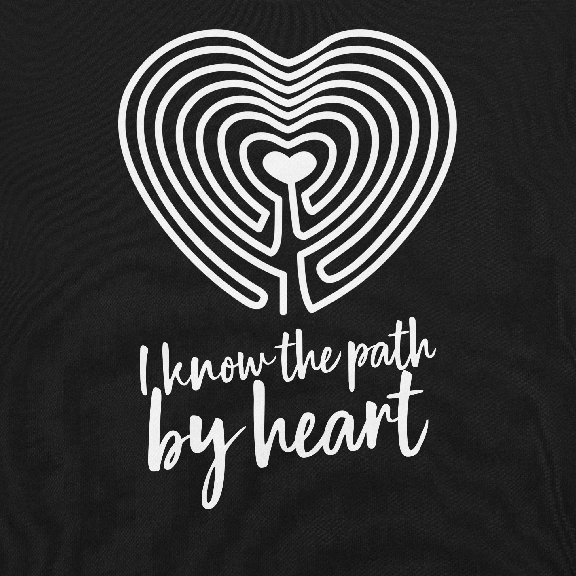 Labyrinth Heart Labyrinth I Know the Path by Heart Unisex-staple-t-shirt-black-front-696280e1f2f9b
