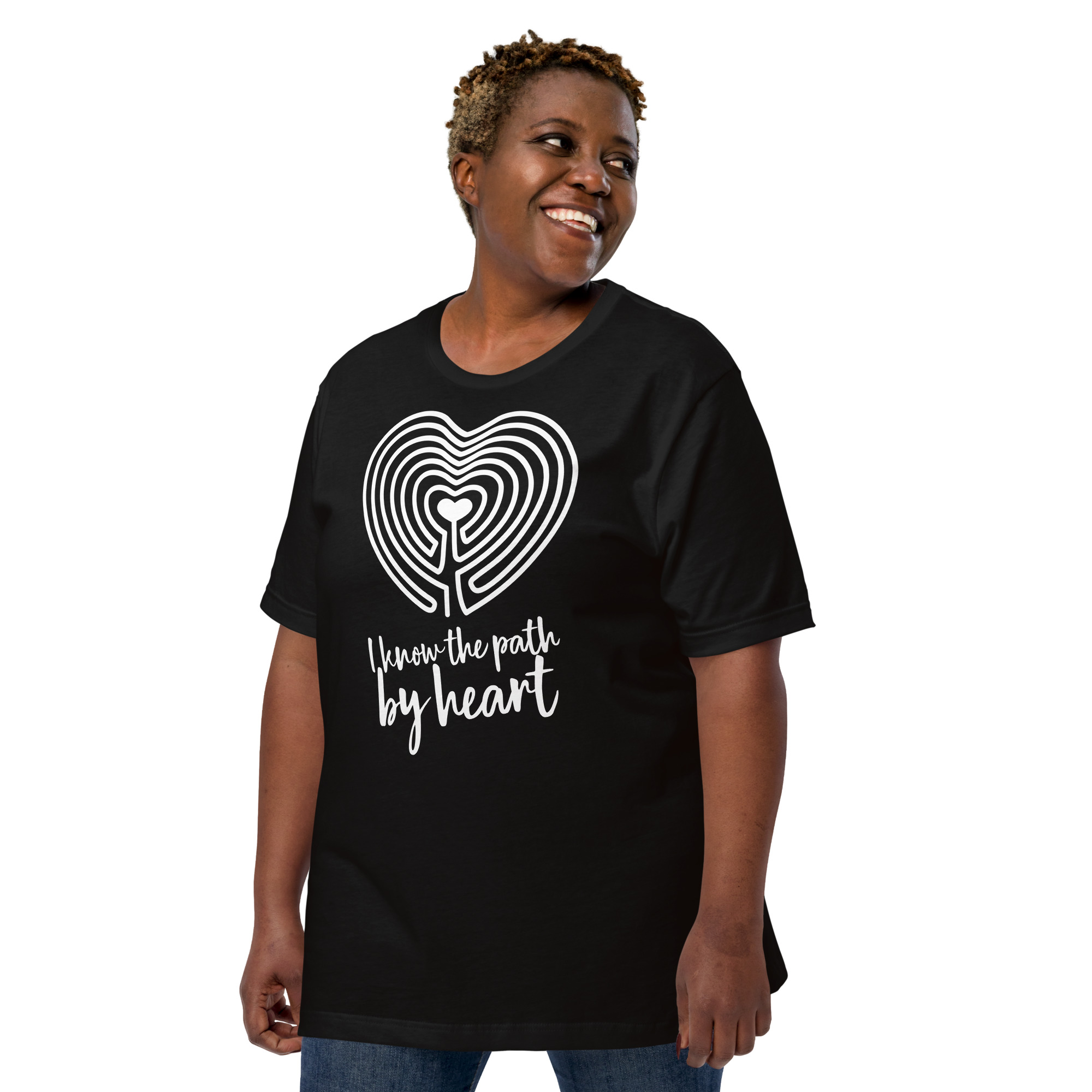 Labyrinth Heart Labyrinth I Know the Path by Heart Unisex-staple-t-shirt-black-left-front-696280d5abc69