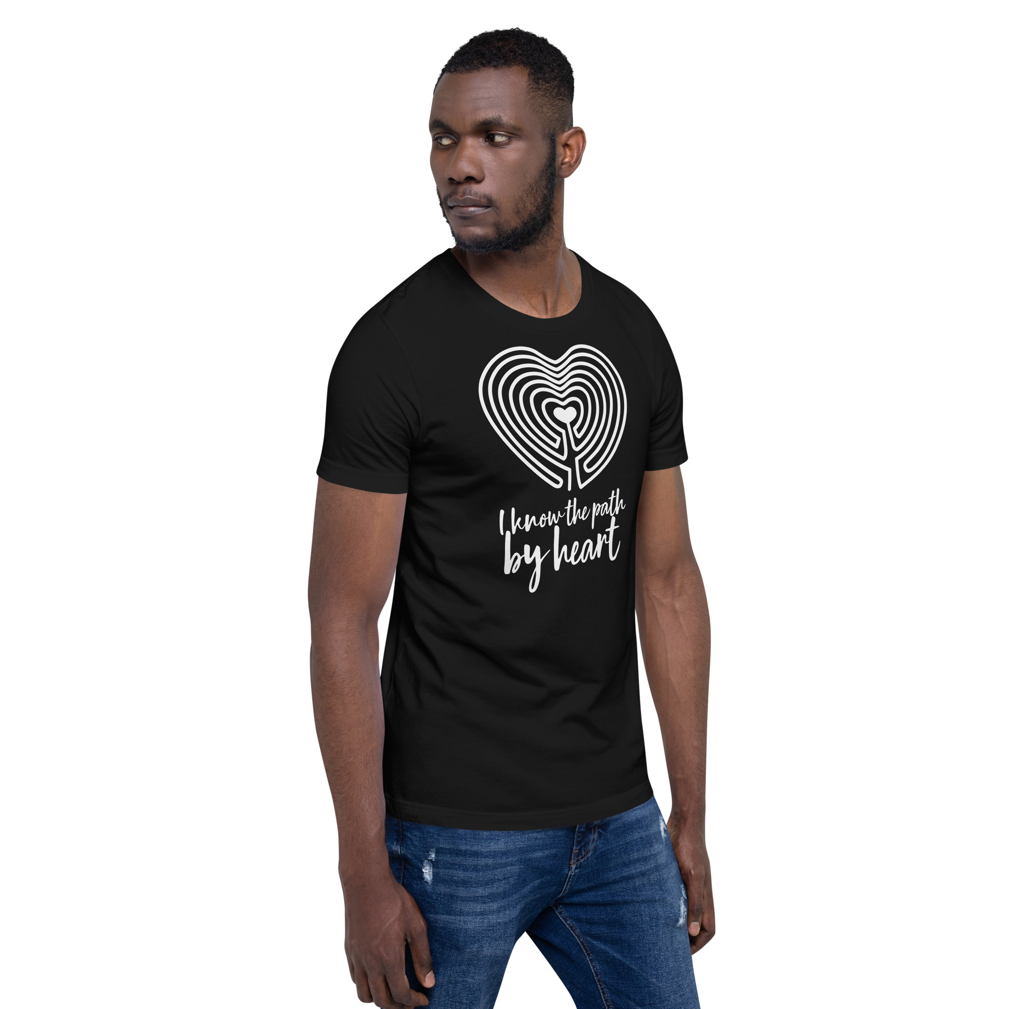 Labyrinth Heart Labyrinth I Know the Path by Heart Unisex-staple-t-shirt-black-right-front-696280a84d081
