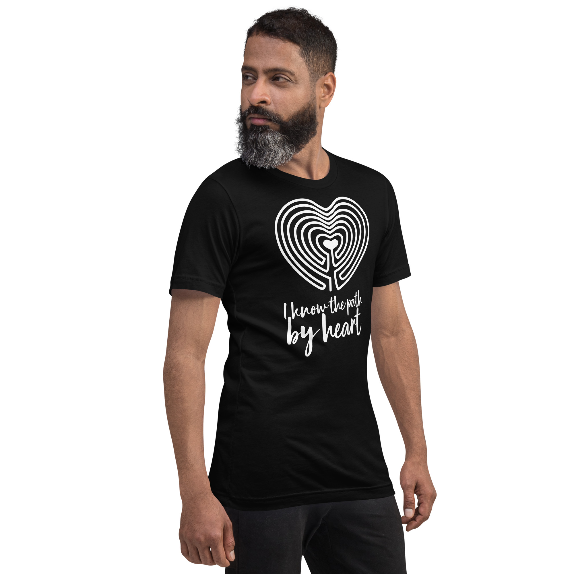 Labyrinth Heart Labyrinth I Know the Path by Heart Unisex-staple-t-shirt-black-right-front-696280a850d3d