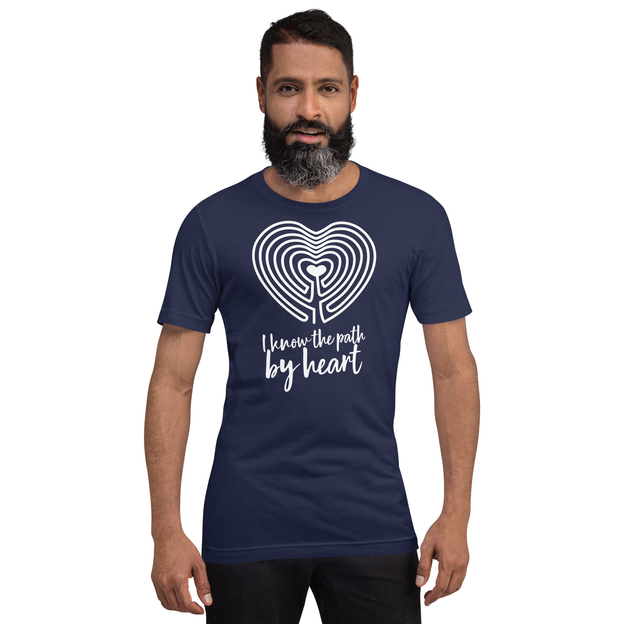 Labyrinth Heart Labyrinth I Know the Path by Heart Unisex-staple-t-shirt-navy-front-696280a84f858