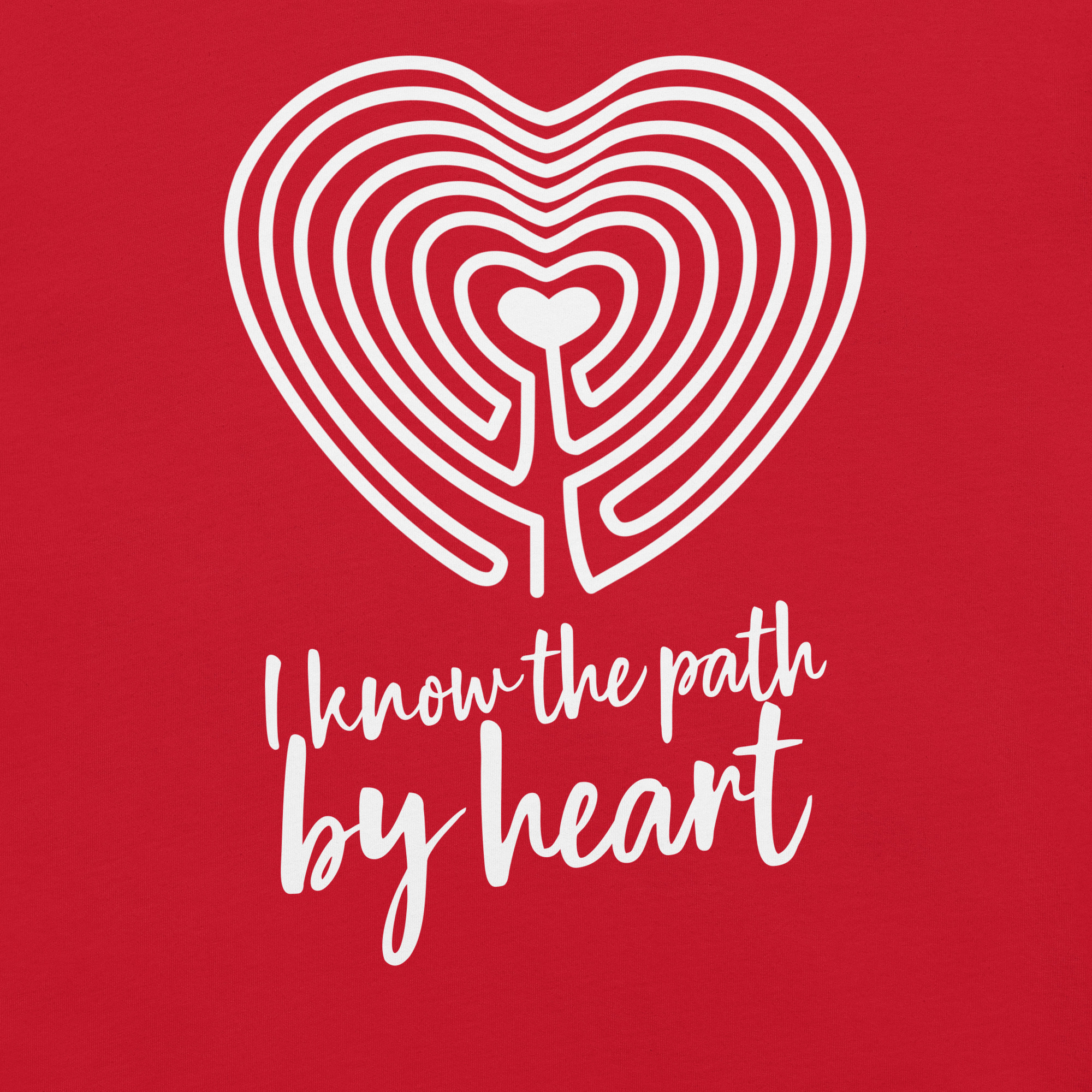 Labyrinth Heart Labyrinth I Know the Path by Heart Unisex-staple-t-shirt-red-front-696280e1f3337