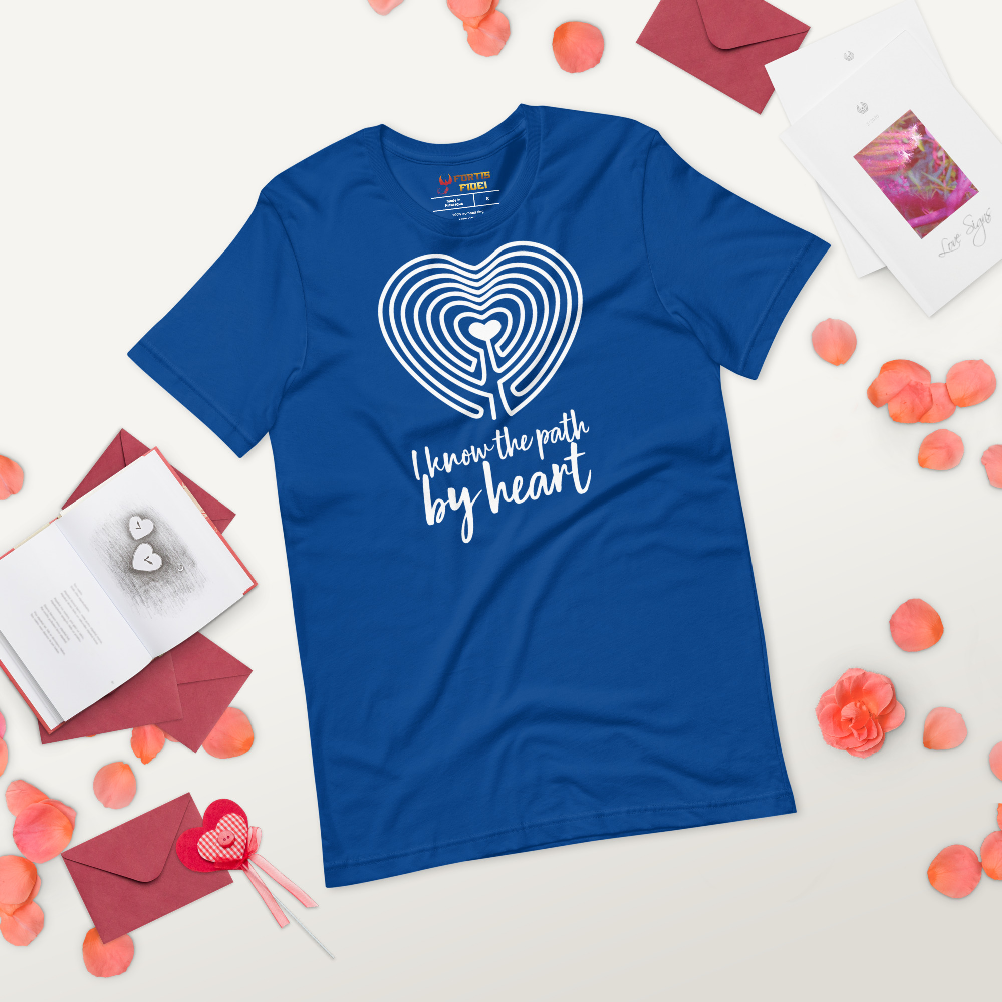 Labyrinth Heart Labyrinth I Know the Path by Heart Unisex-staple-t-shirt-true-royal-front-2-696280c7bca4e
