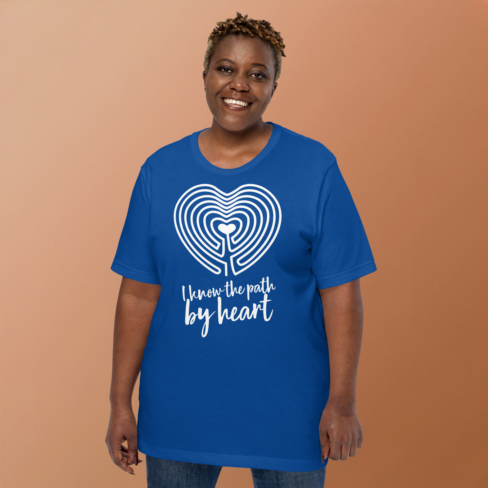Labyrinth Heart Labyrinth I Know the Path by Heart Unisex-staple-t-shirt-true-royal-front-2-696280e1f4145