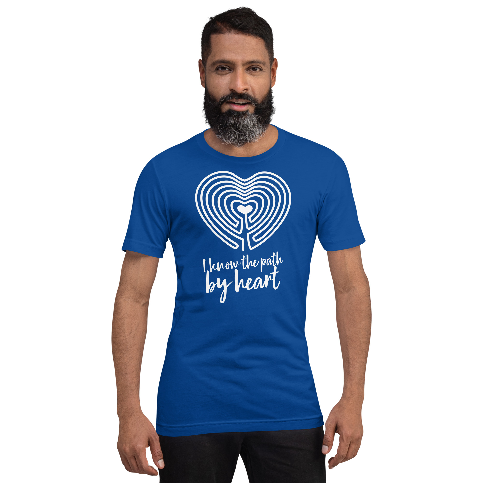 Labyrinth Heart Labyrinth I Know the Path by Heart Unisex-staple-t-shirt-true-royal-front-696280a84fbe0