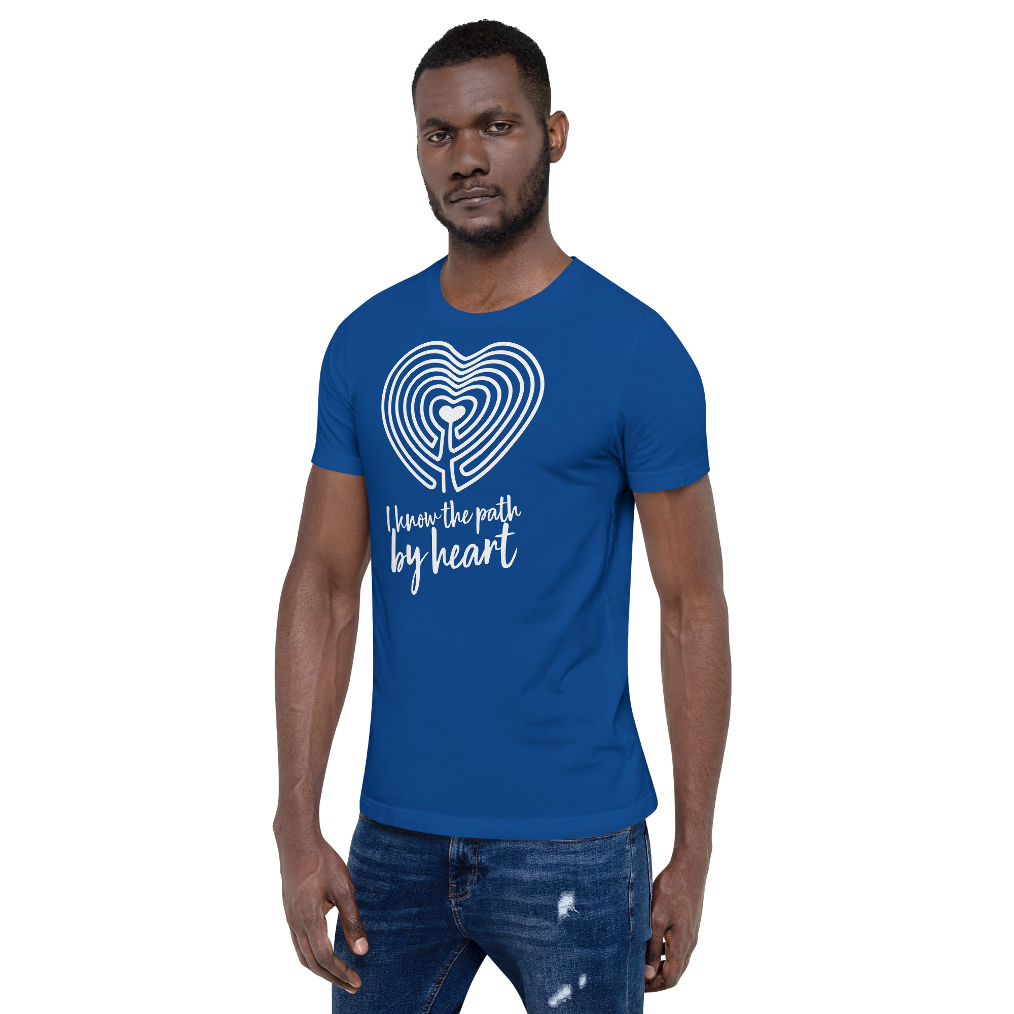 Labyrinth Heart Labyrinth I Know the Path by Heart Unisex-staple-t-shirt-true-royal-left-front-696280a84c8f2