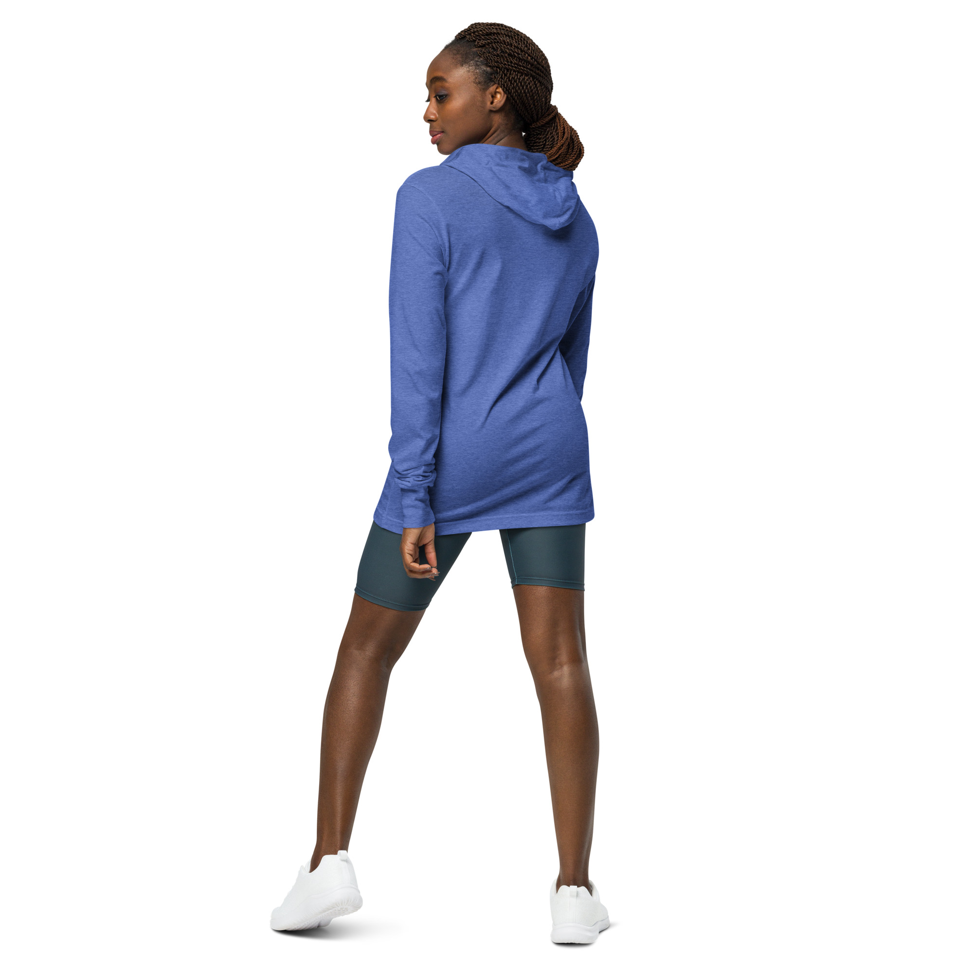 Labyrinth Heart labyrinth I Know the Path by Heart Hooded long-sleeve tee-heather-true-royal-back-6962906d8dcf5