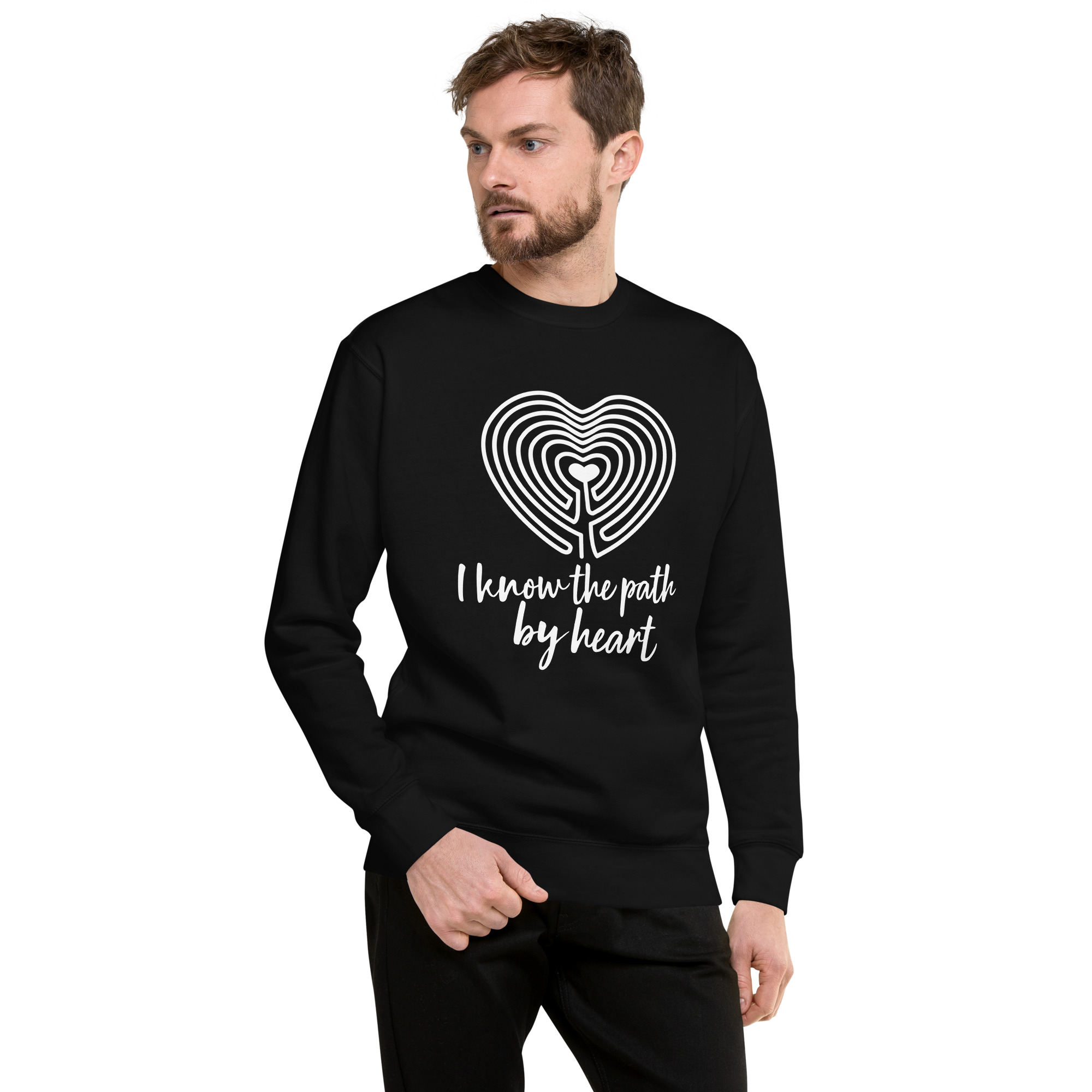 Labyrinth Heart labyrinth I know the Path by Heart Sweatshirt-sweatshirt-black-front-69627de6dd107