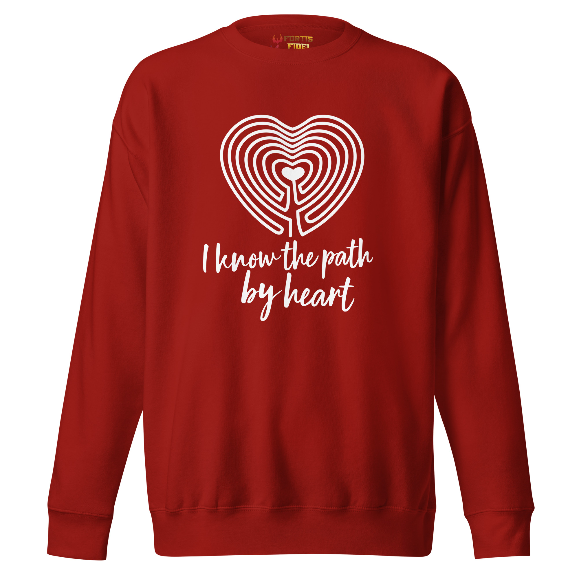 Labyrinth Heart labyrinth I know the Path by Heart Sweatshirt-sweatshirt-cardinal-front-69627deb5a4e5