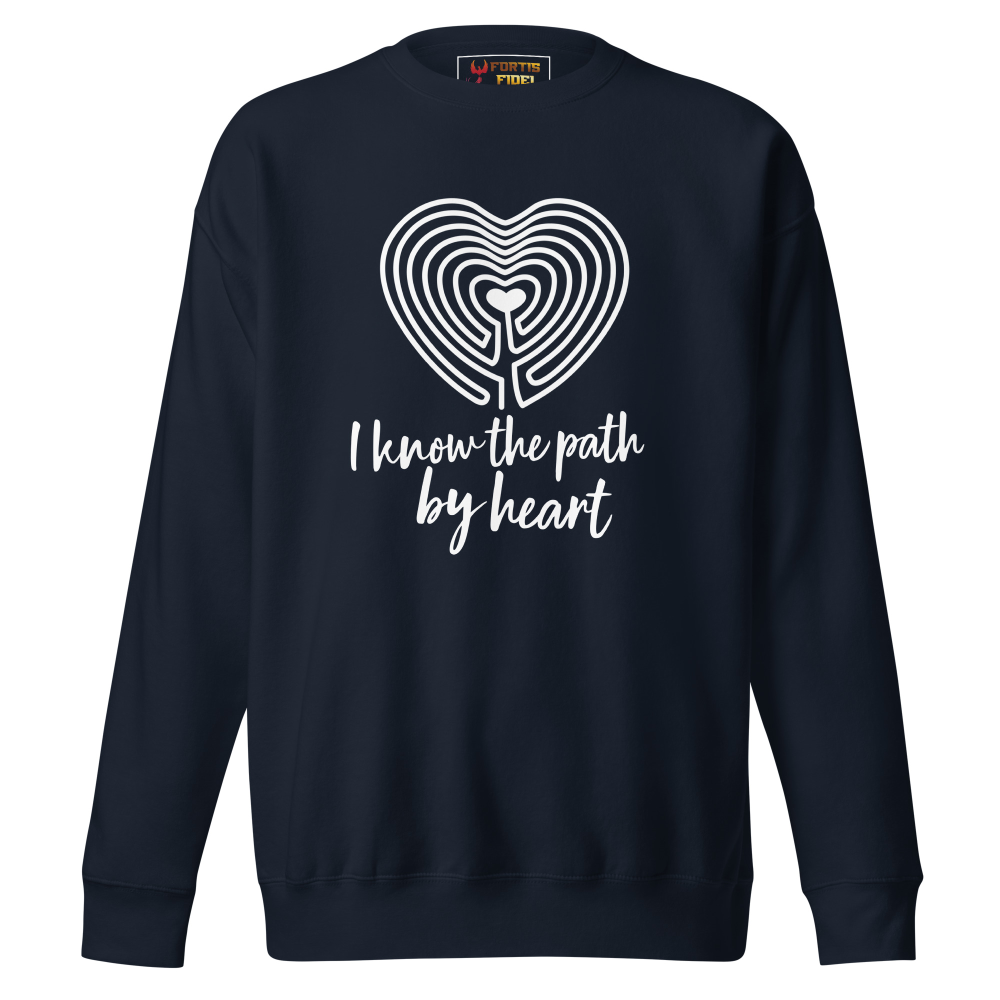 Labyrinth Heart labyrinth I know the Path by Heart Sweatshirt-sweatshirt-navy-blazer-front-69627dec5c008