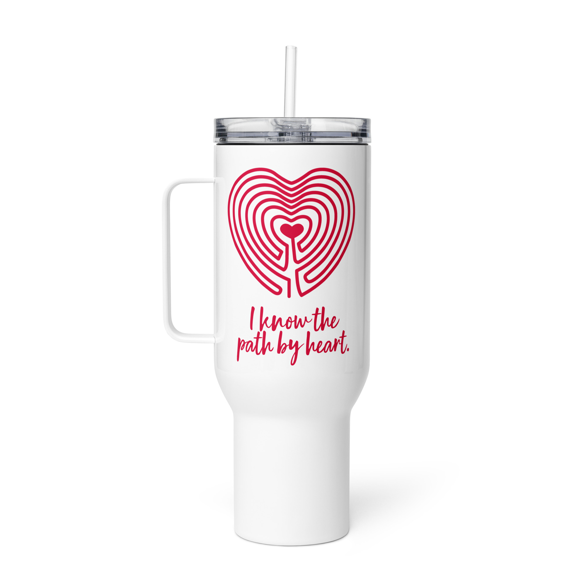 Labyrinth Heart I Know the Path by Heart Travel mug with handle