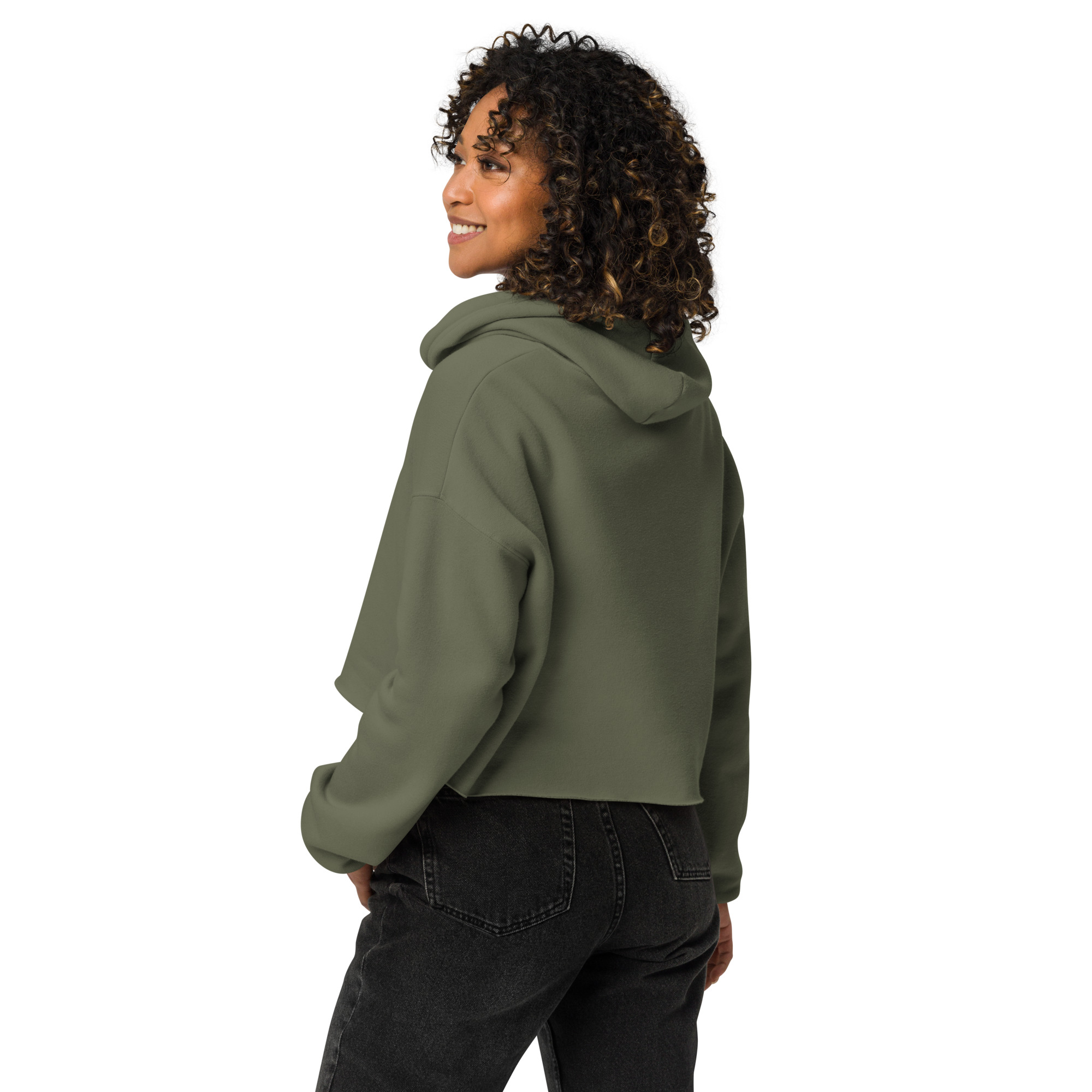 Labyrinth Heart labyrinth I know the Path by Heart womens-cropped-hoodie-military-green-back-696272dcbec7e