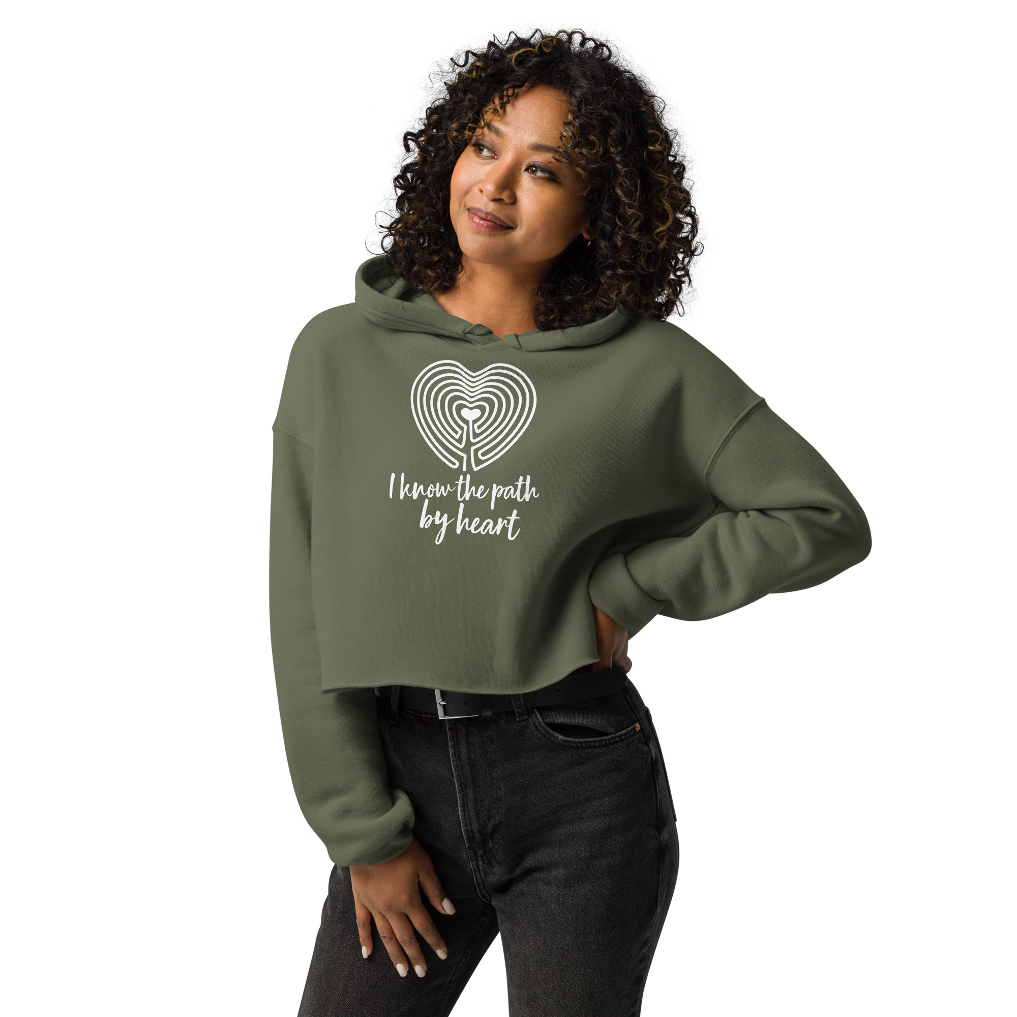 Labyrinth Heart I Know the Path by Heart Crop Hoodie