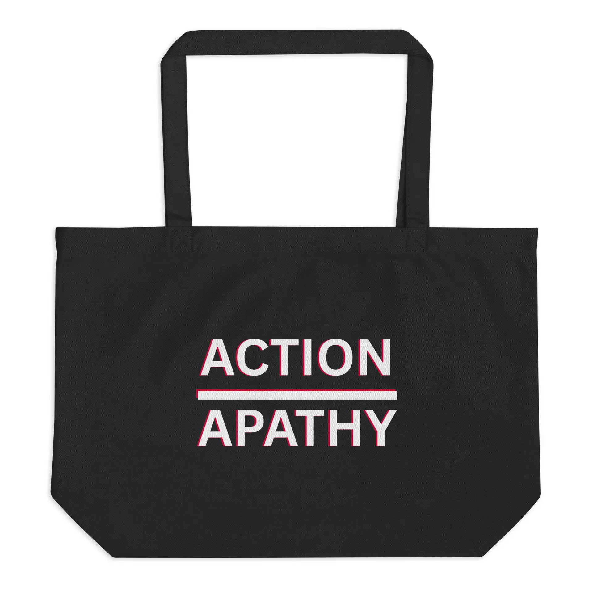 Action Over Apathy Large organic tote bag